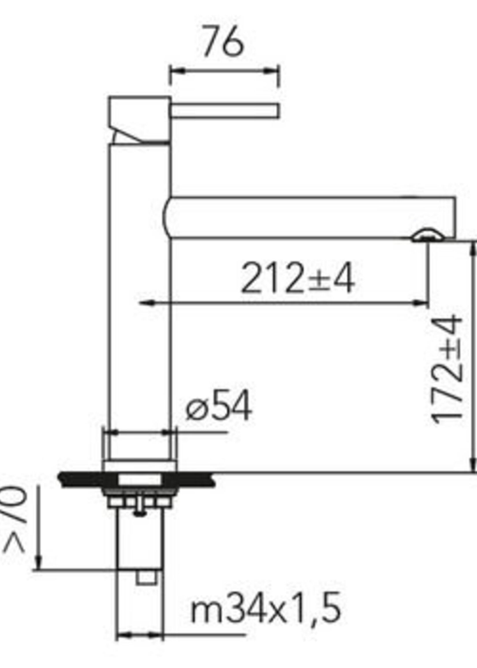 Caressi CA116BK ECO Plus Black Line eenhendel keukenmengkraan waterbesparend