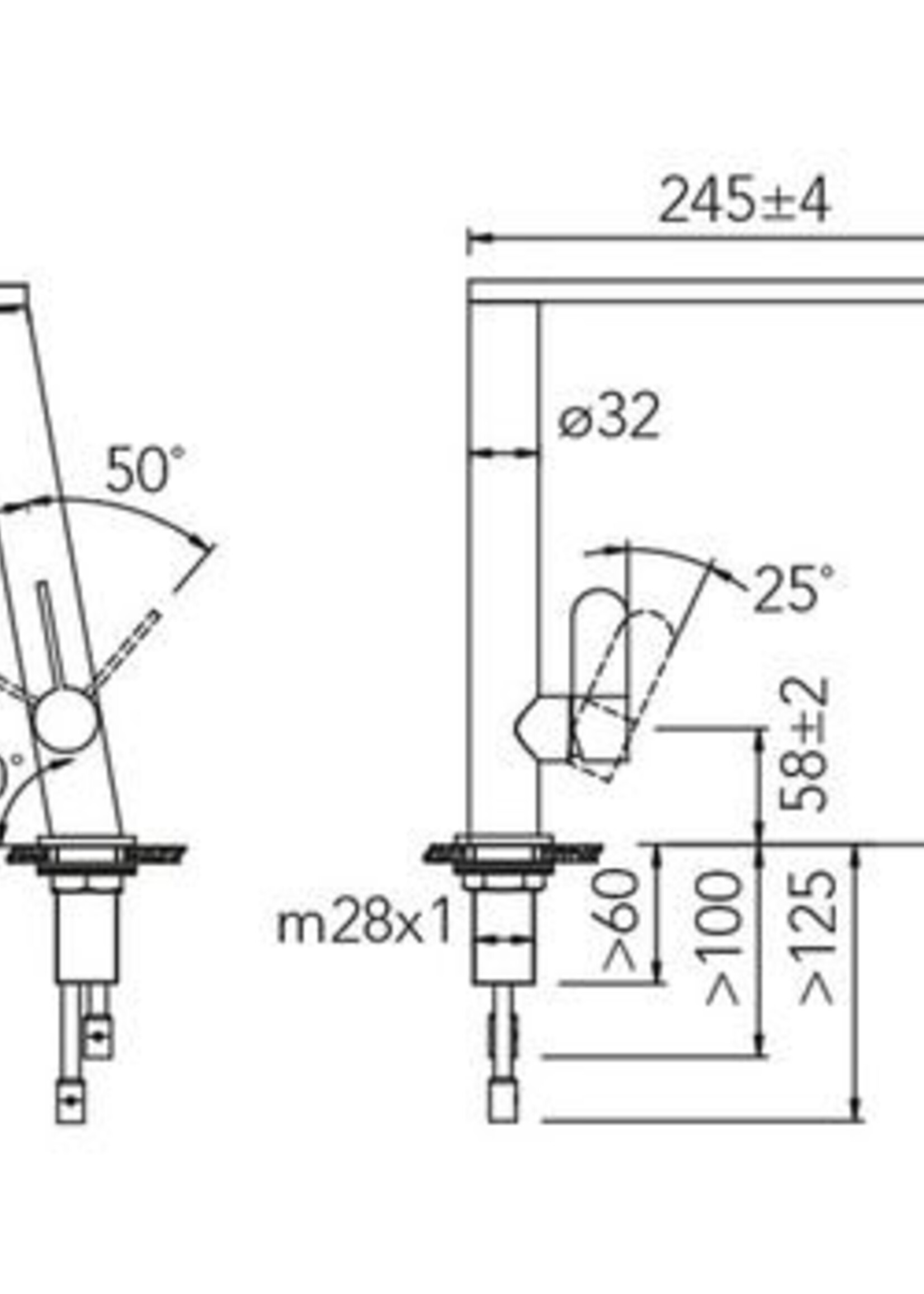 Caressi CA119BK Black Line eenhendel keukenmengkraan