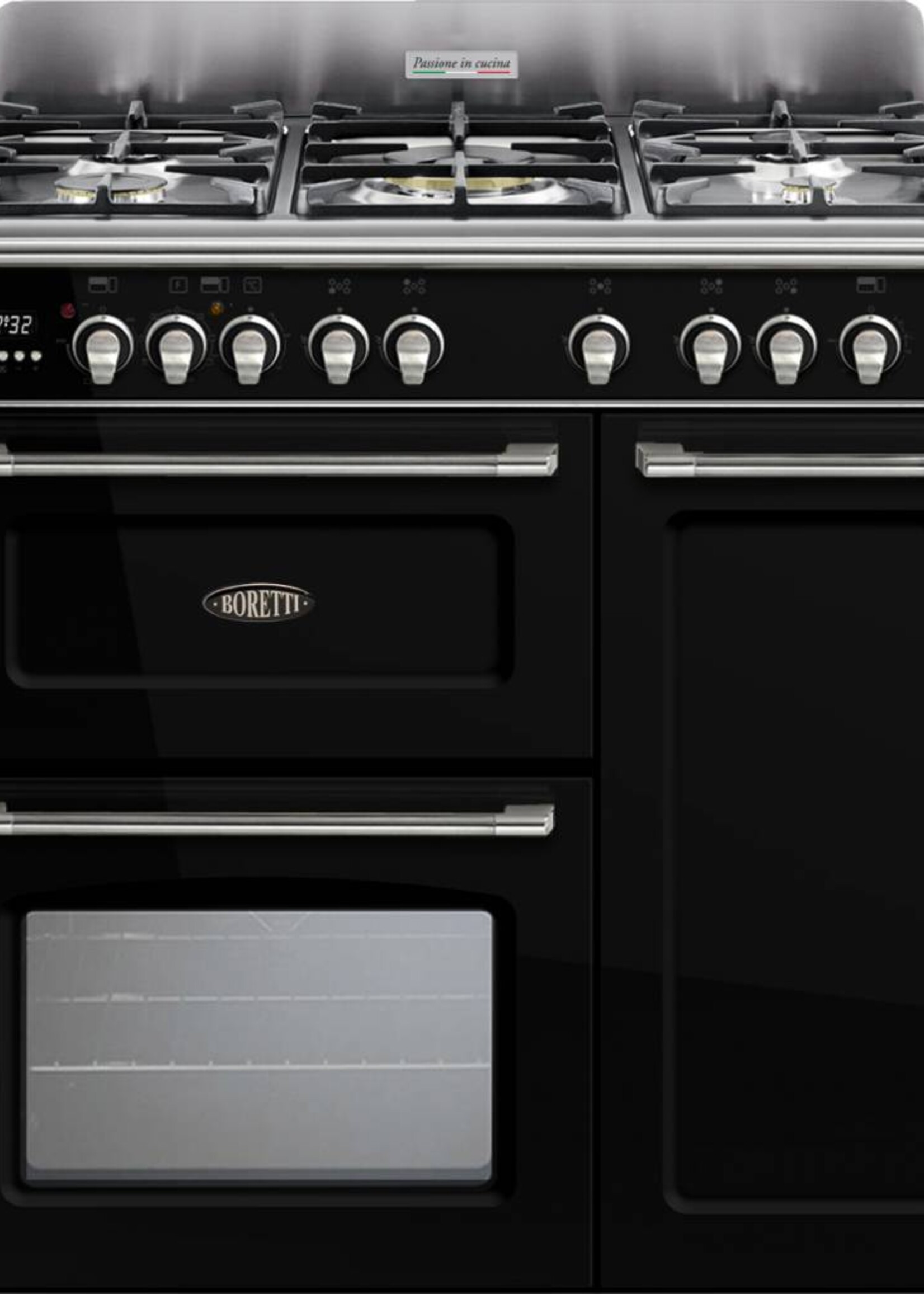 Boretti CBFG903ZW fornuis zwart - 90 cm