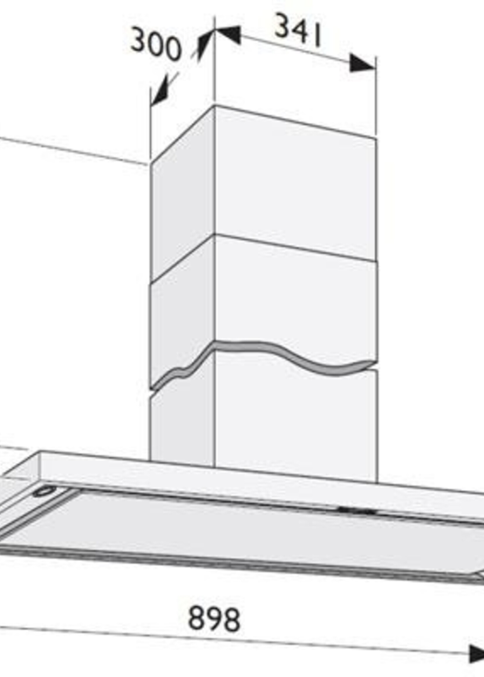 Novy 7600 (flatline) 90cm eilandschouw