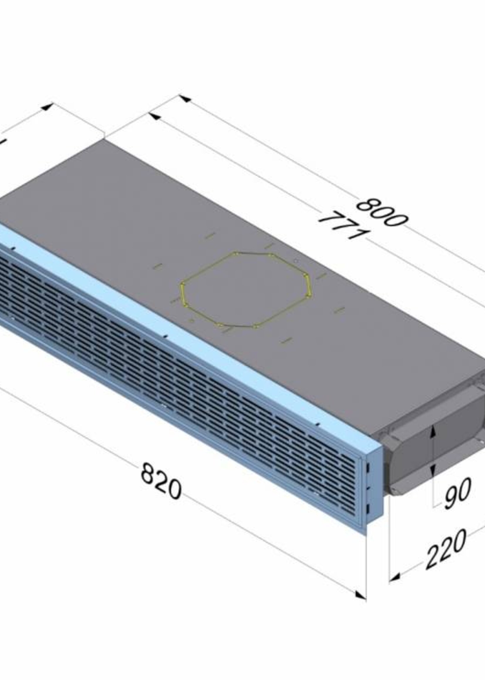 Novy 7900400 uitblaasbox met rvs plint