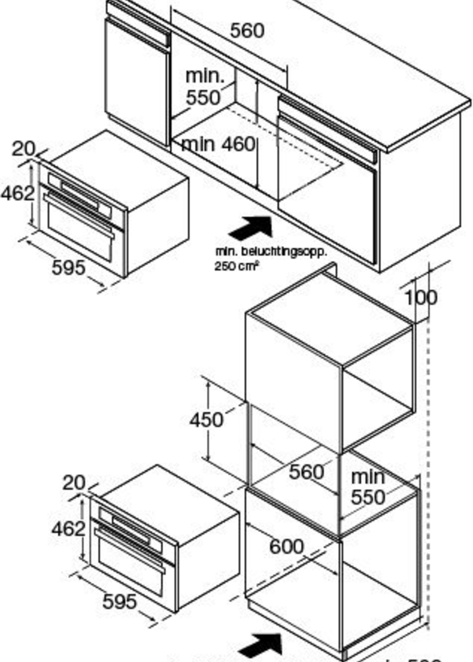 Etna CM244RVS inbouw combi-magnetron