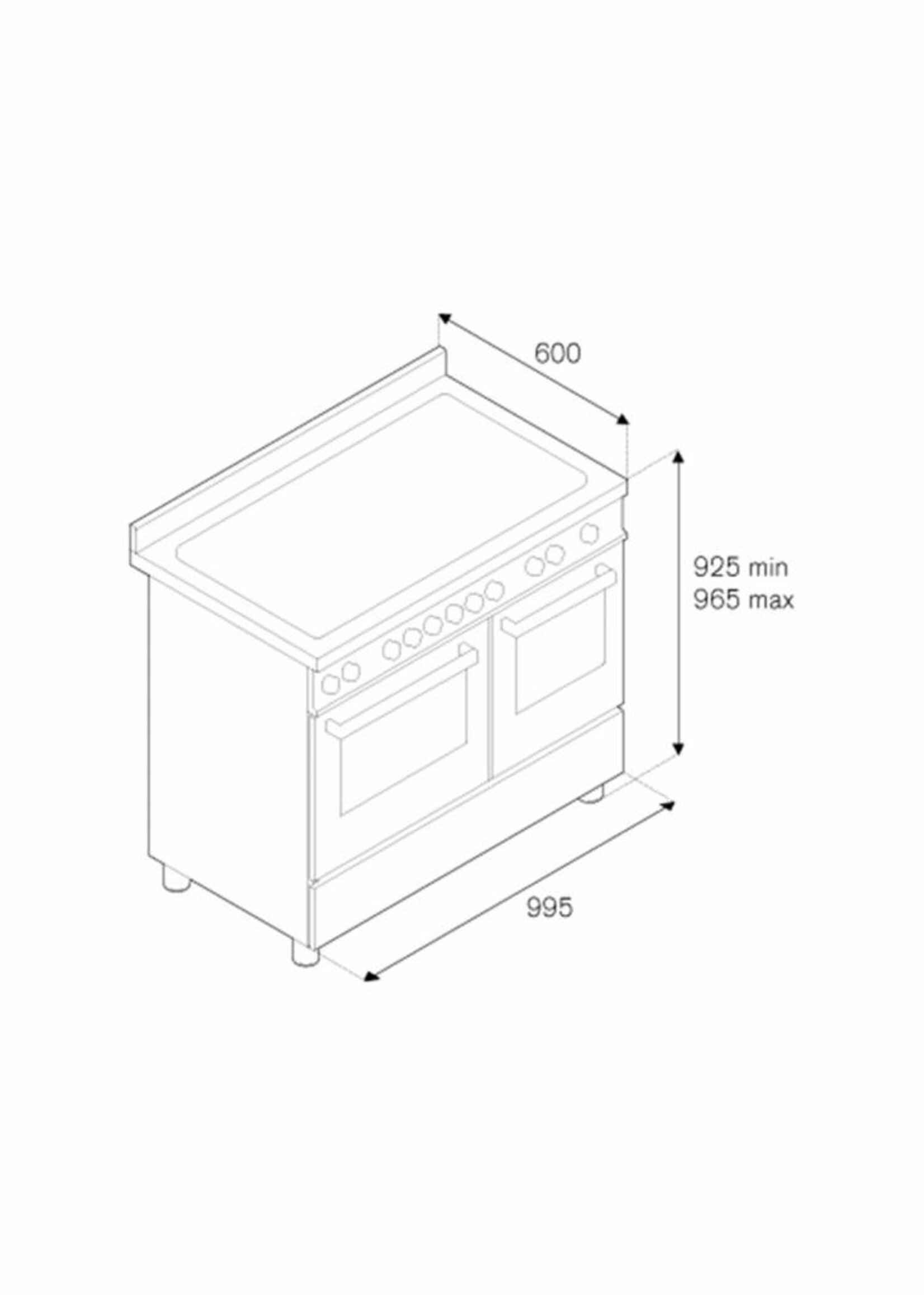 Bertazzoni MAS100 6 MFE D XT fornuis 100cm