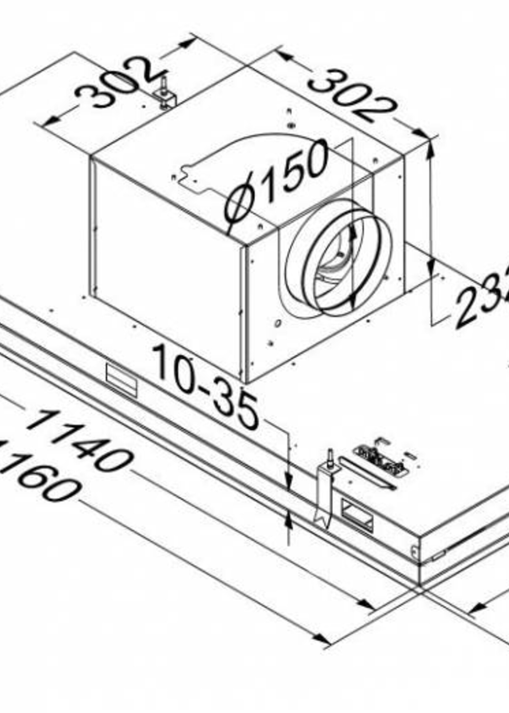 Novy 6840 Plafondunit Pureline - 120 cm - rvs