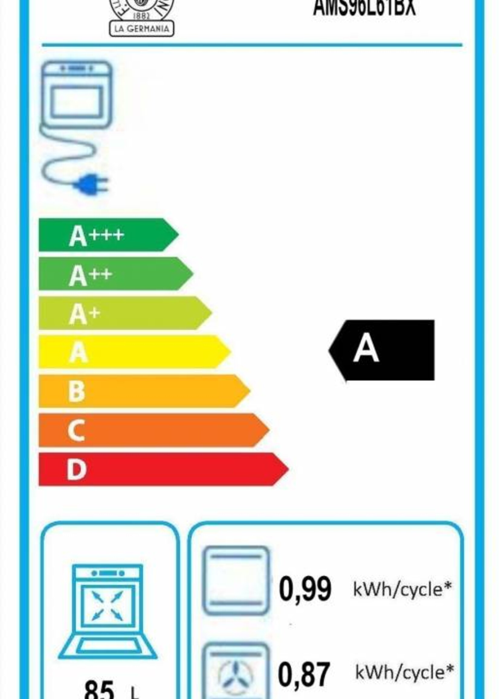 La Germania LA GERMANIA AMS96L61BX vrijstaand fornuis 90cm