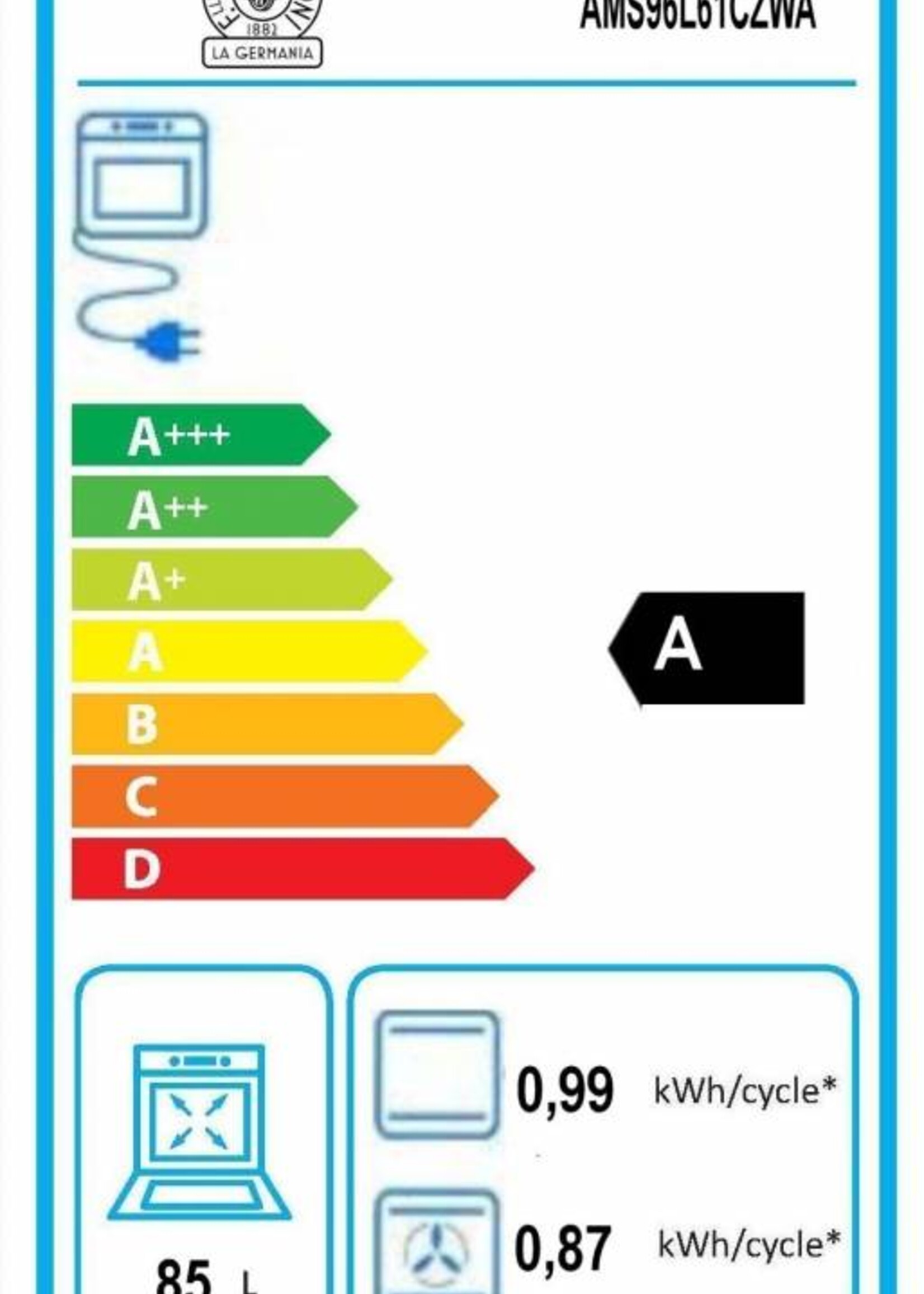 Bertazzoni AMS96L61CZWA vrijstaand fornuis 90cm