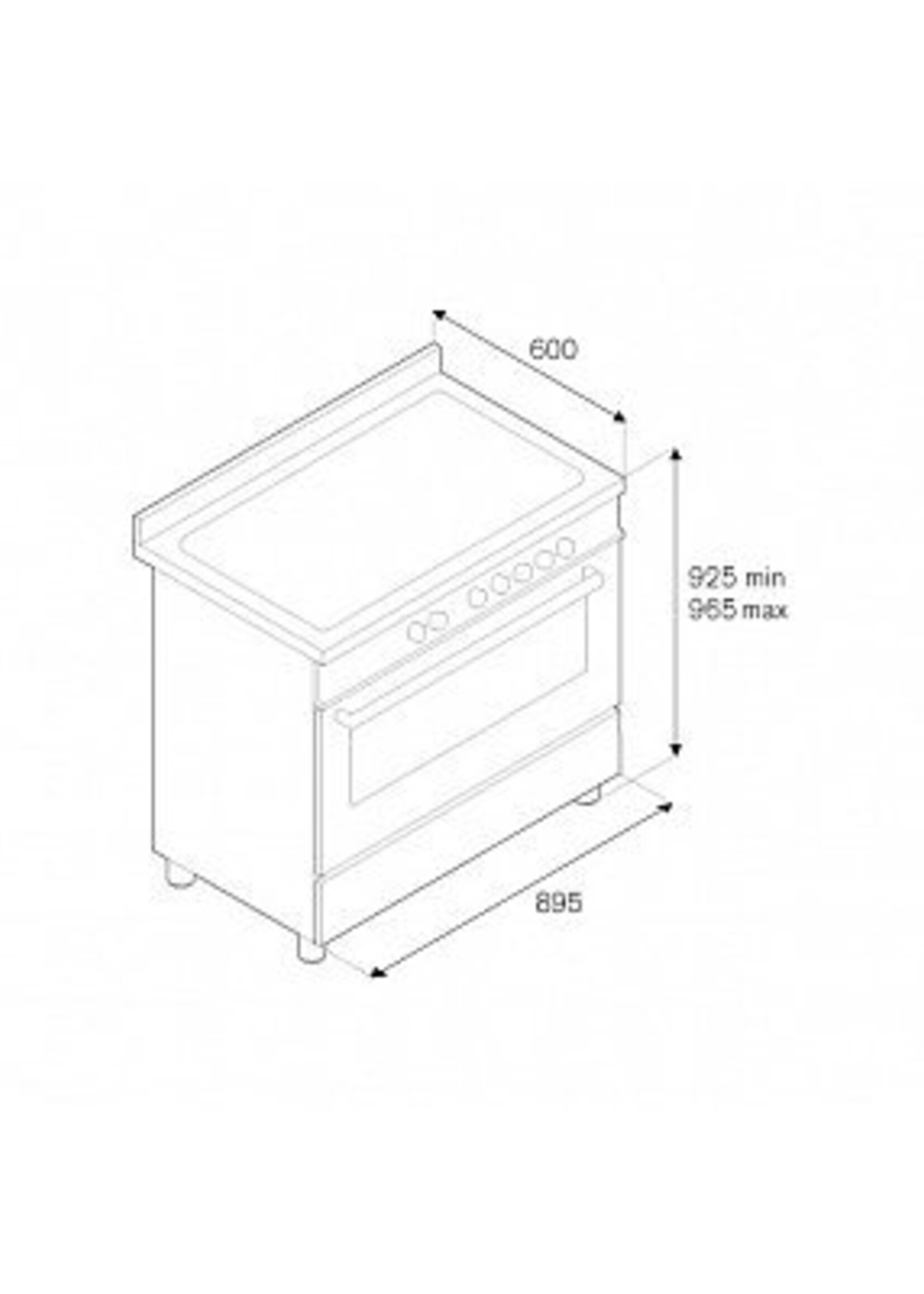 Bertazzoni MAS906MFESNEE  90cm fornuis