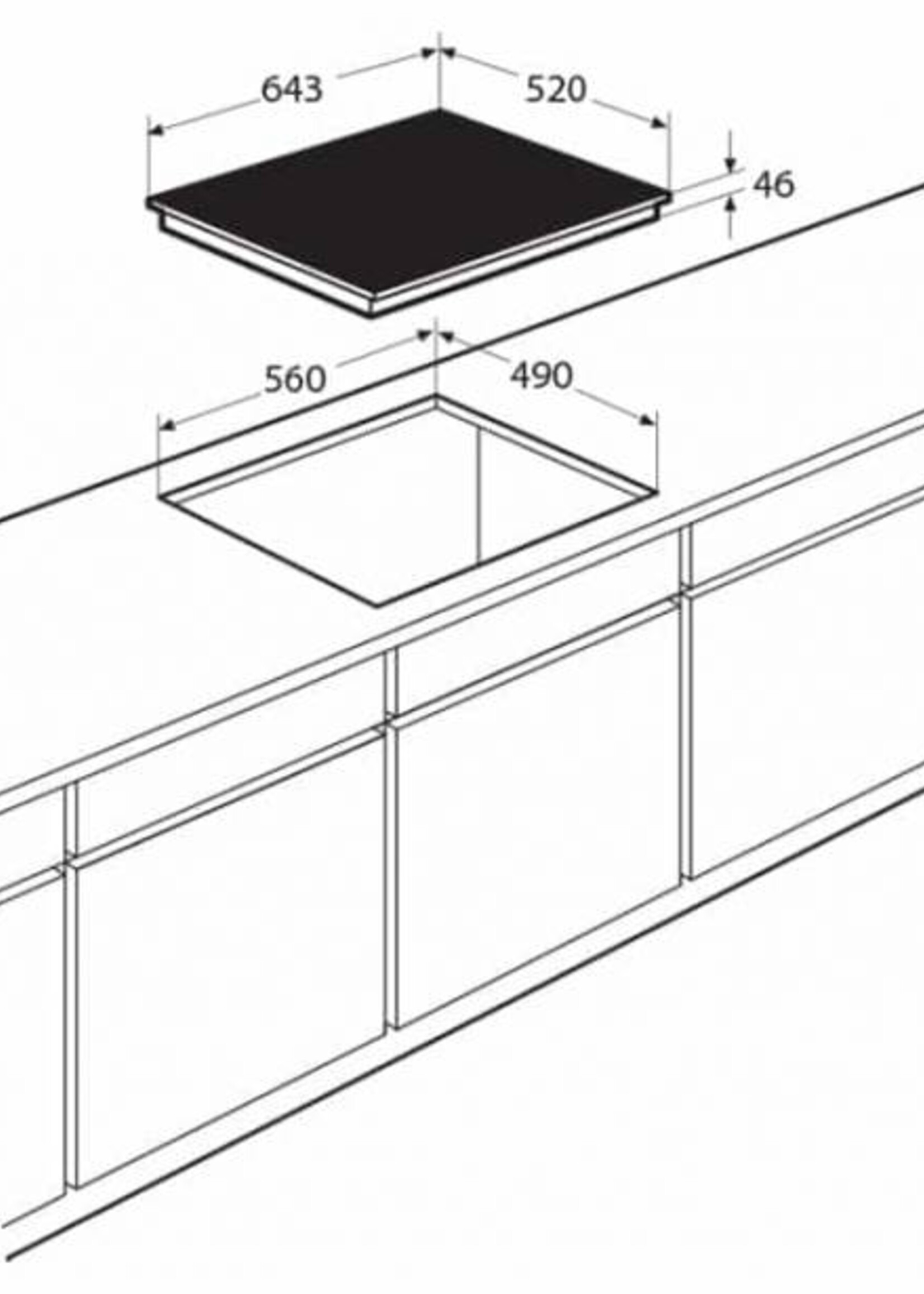 Pelgrim IDK862ONY Inductie kookplaat - 64 cm
