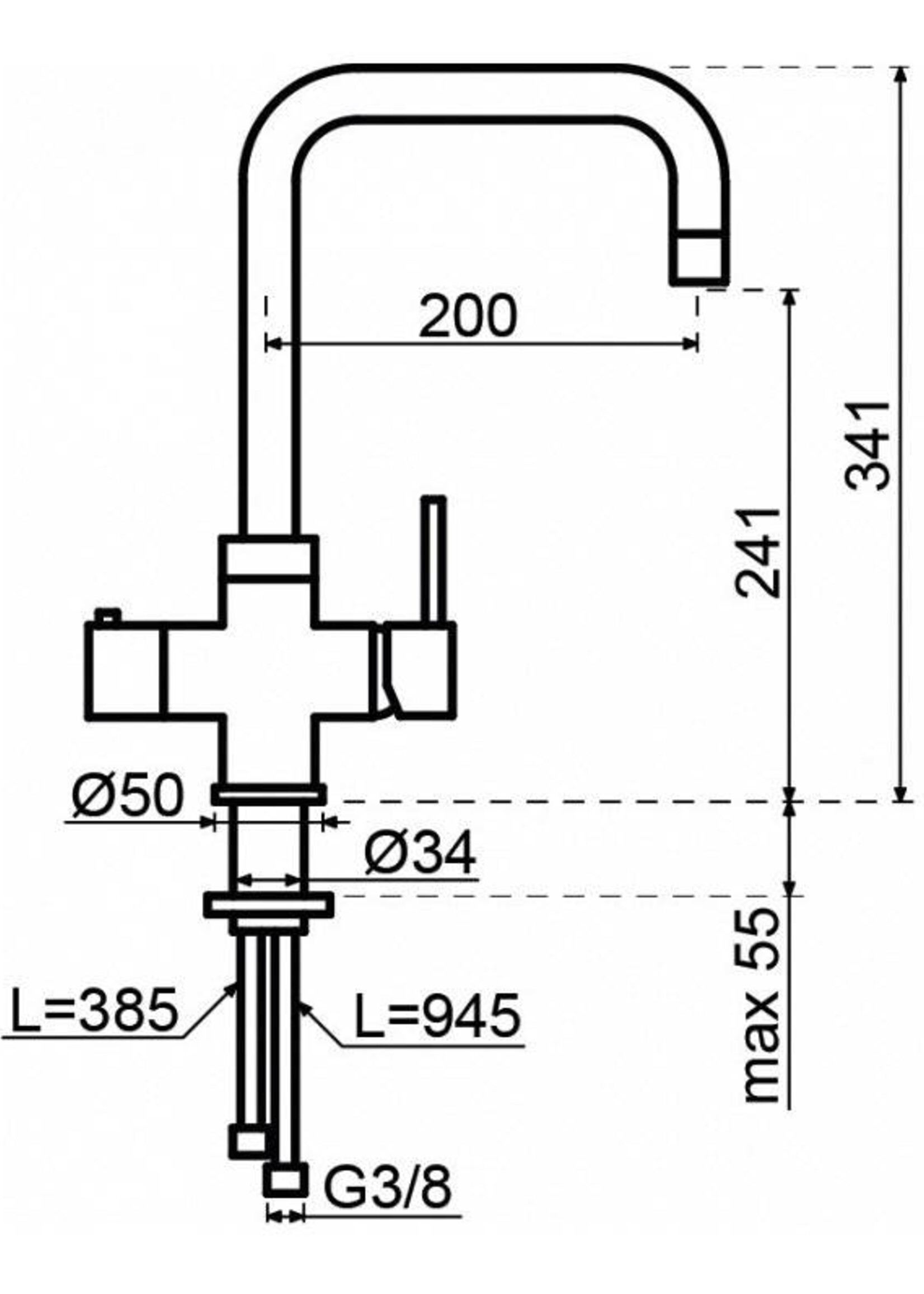 Selsiuz kokendwaterkraan (single boiler ) 350202
