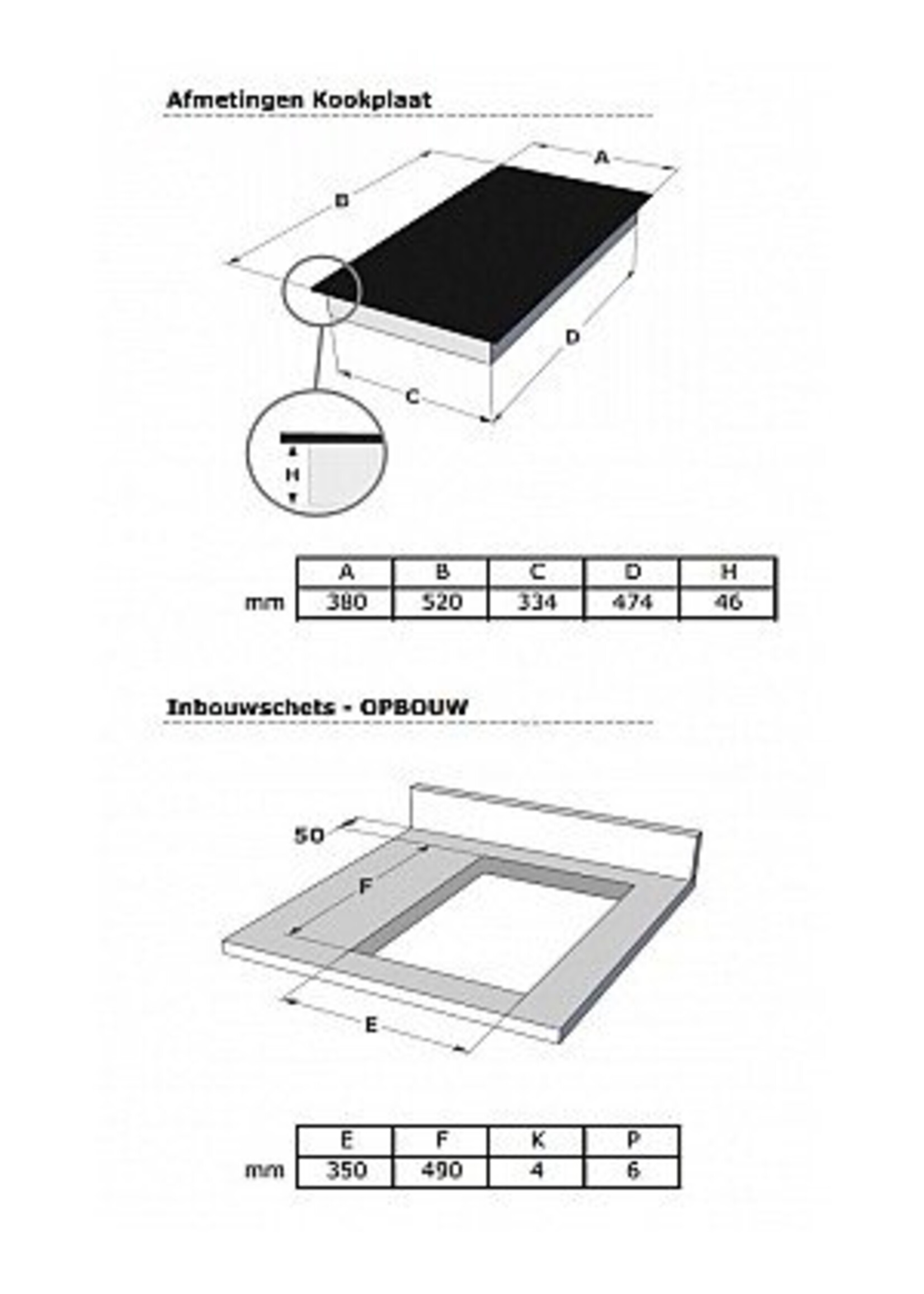 Novy 3762 Domino Pro Inductie kookplaat - 35 cm