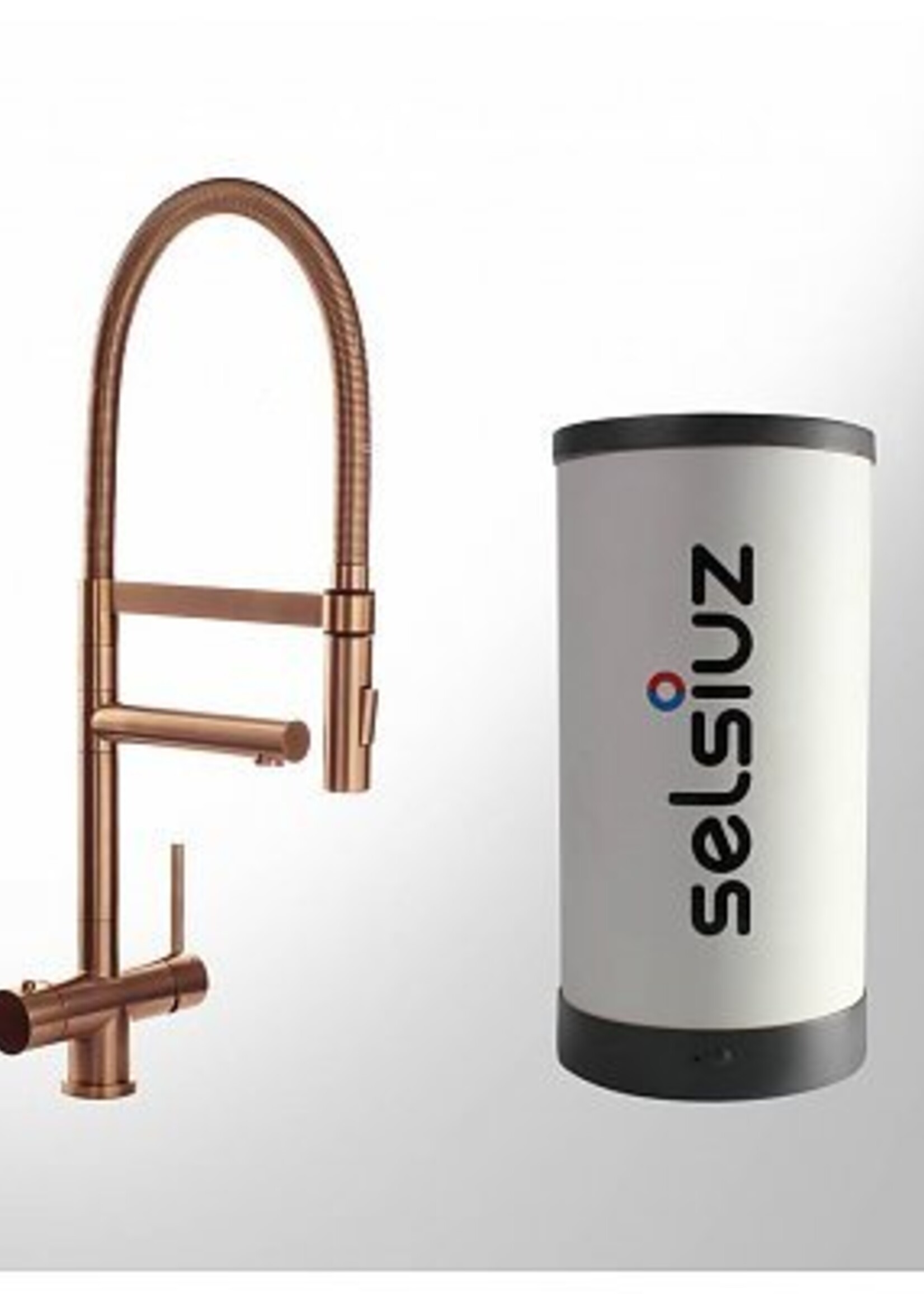 Selsiuz Copper XL Rond 3 in 1 kookkraan met SOLO boiler 5 liter