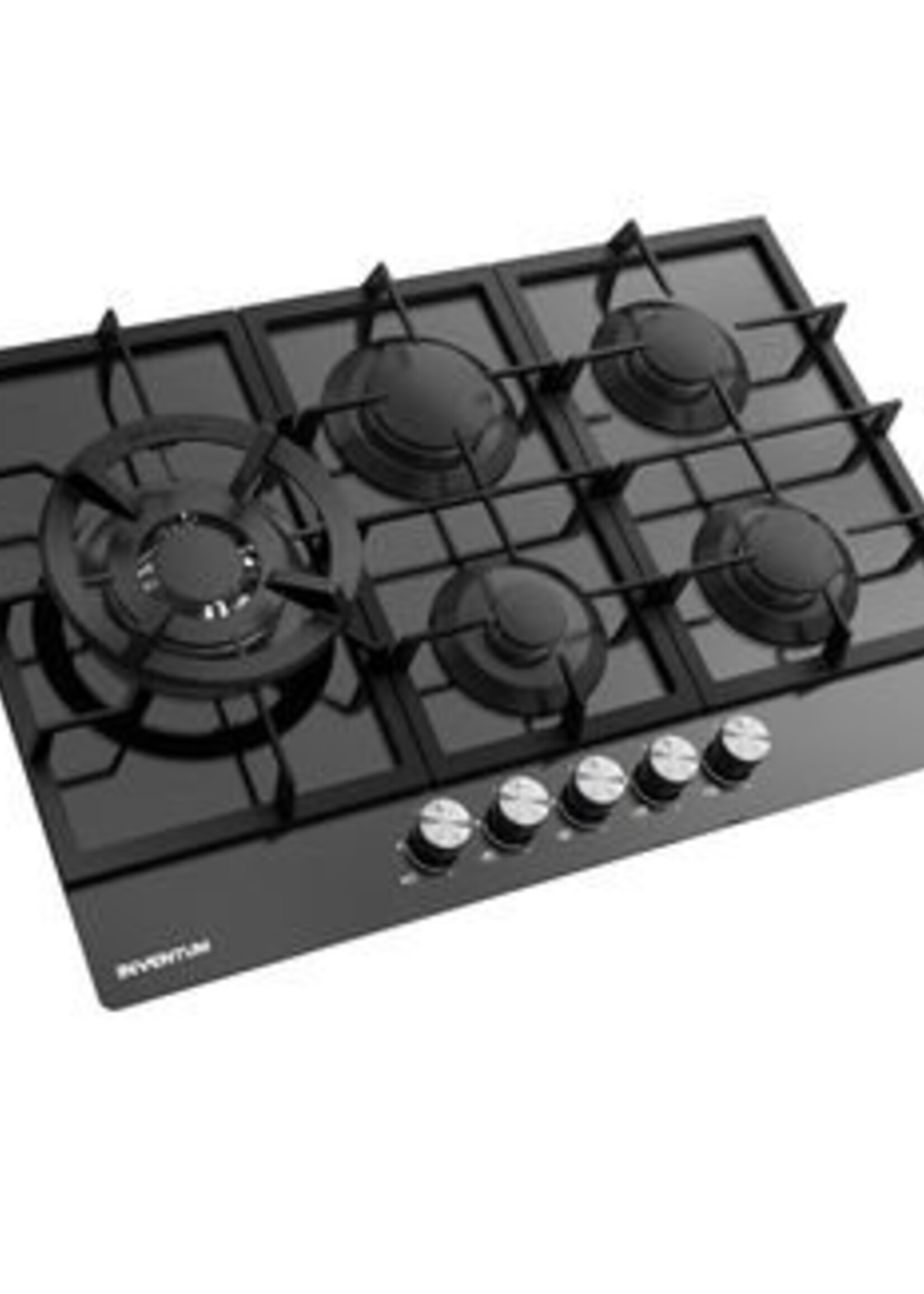 Inventum IKG7523WGGL gas op glas kookplaat 75 cm