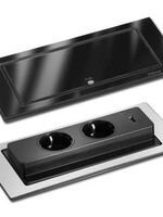 EVOline BackFlip contactdoos zwart/glas