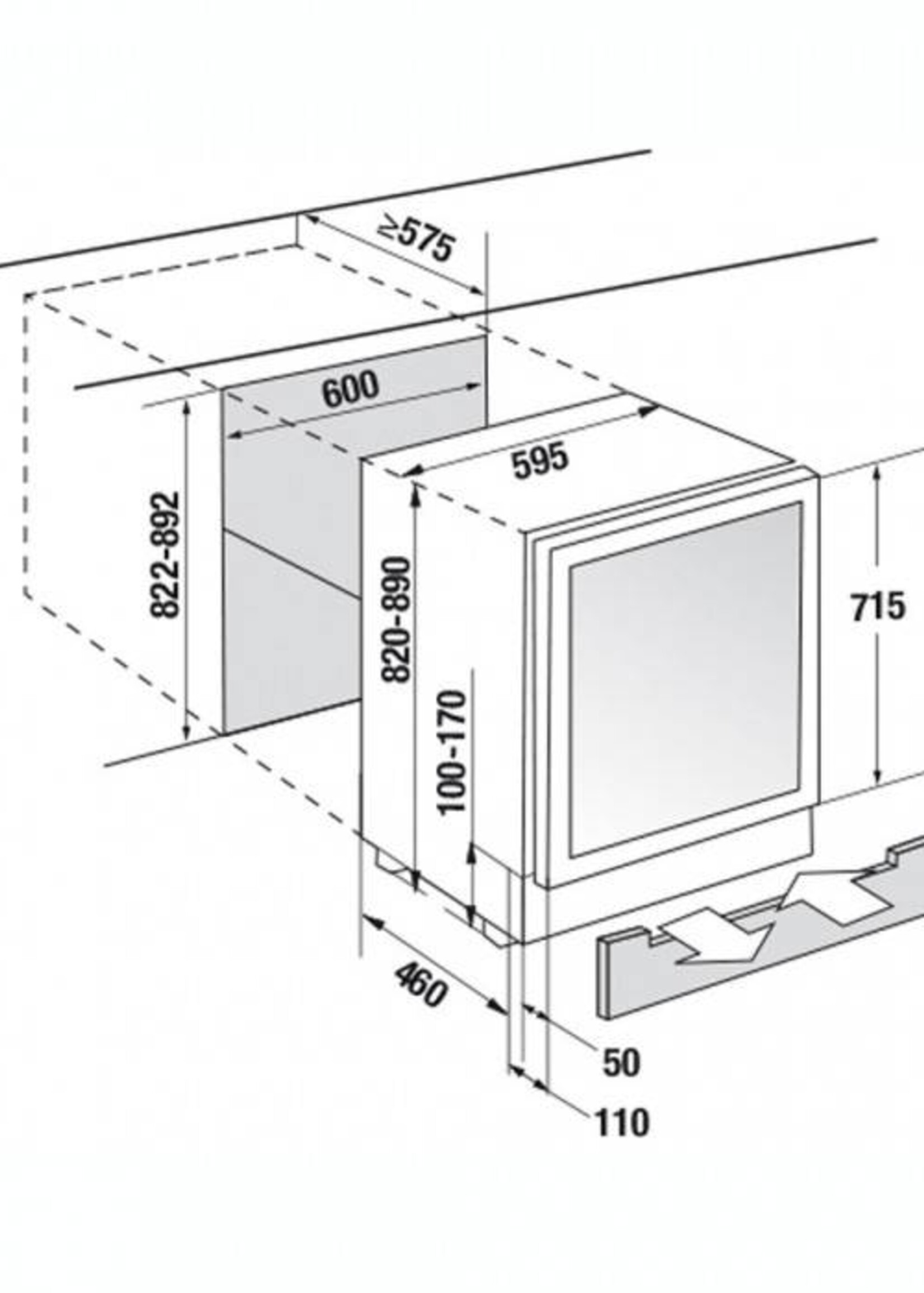Küppersbusch UWK8200-1-2Z onderbouw wijnkoelkast nis ± 82 cm