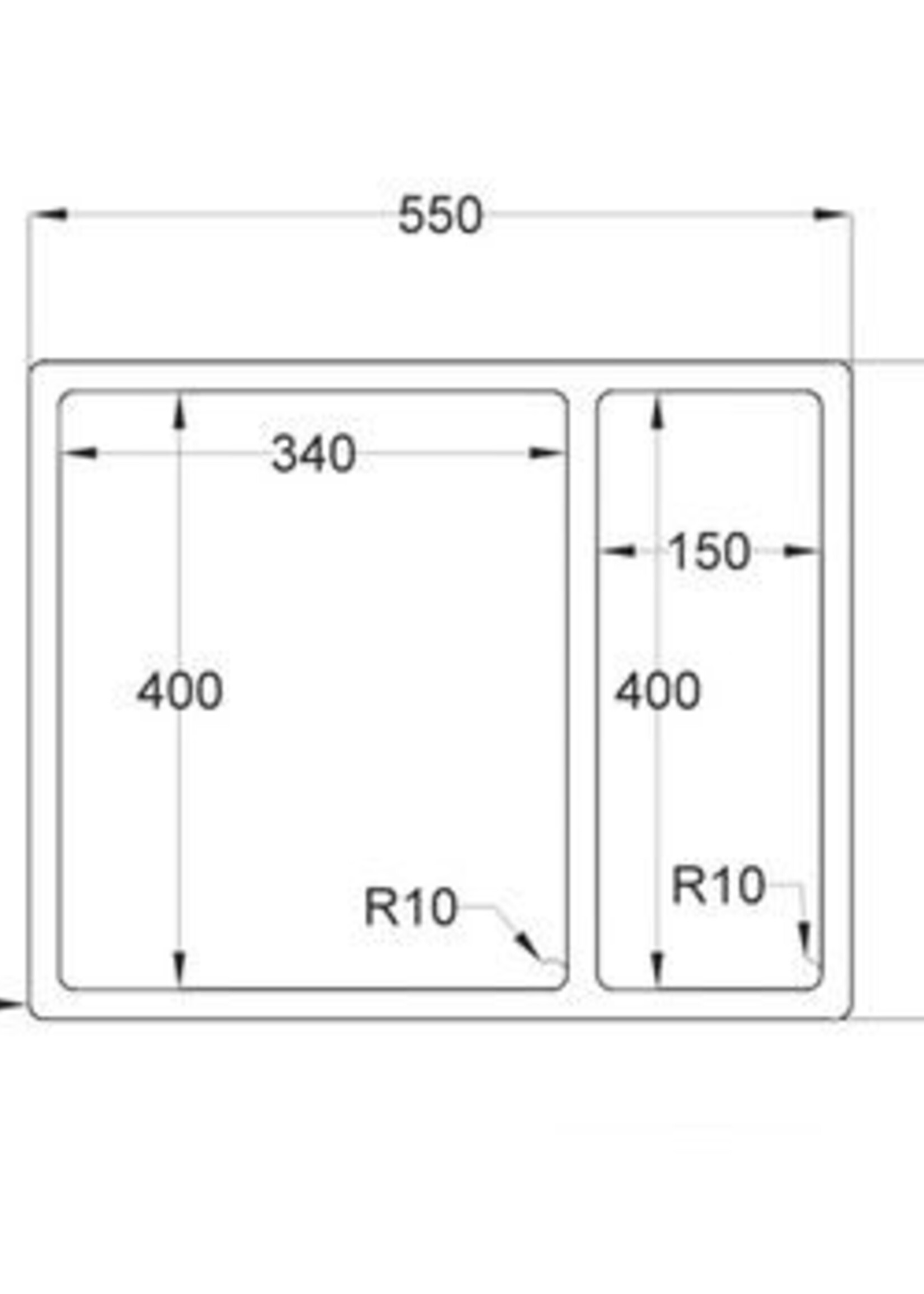 Caressi CAPP3415R10 spoelbak