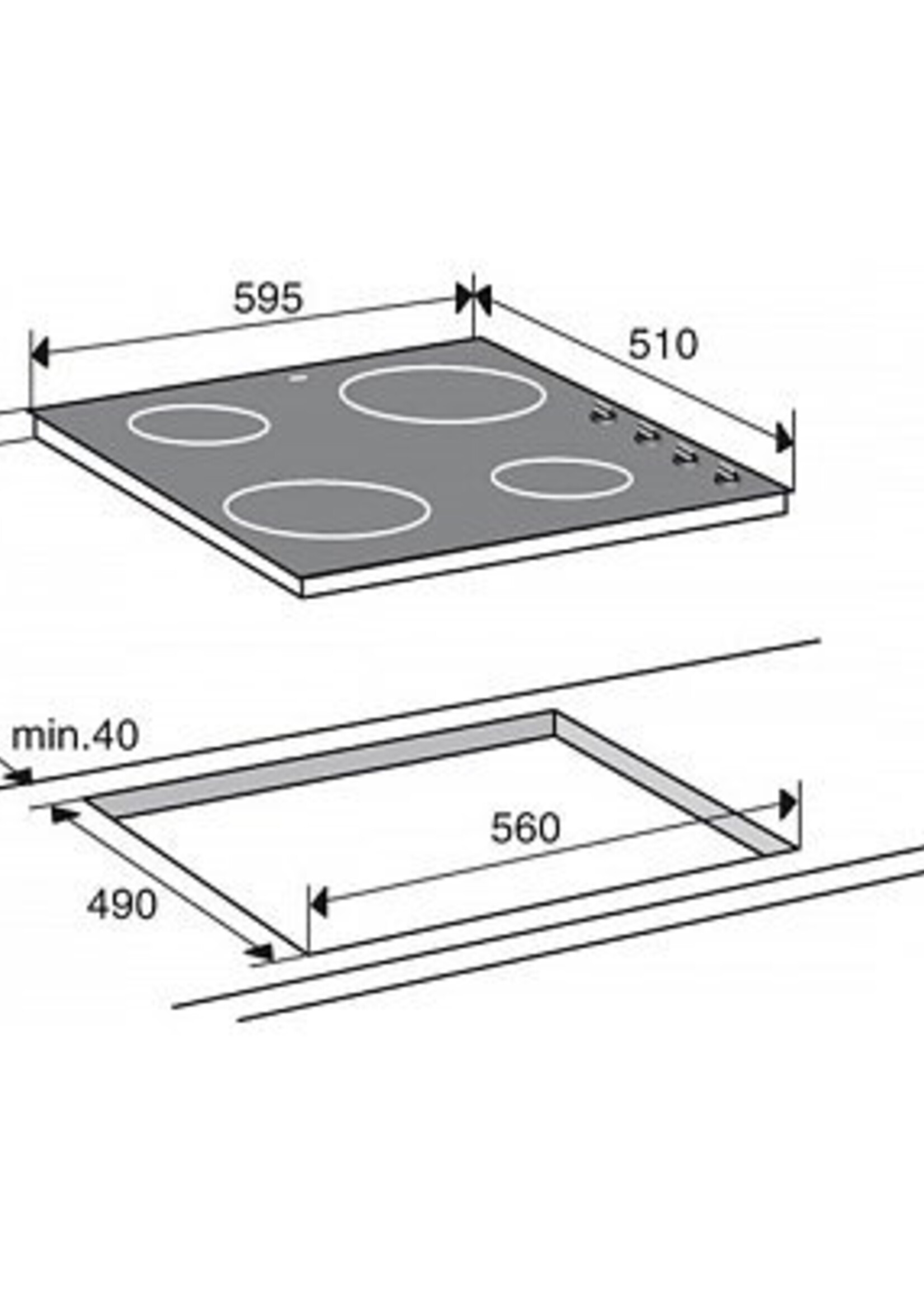 Atag HL6271E keramische kookplaat met draaiknop