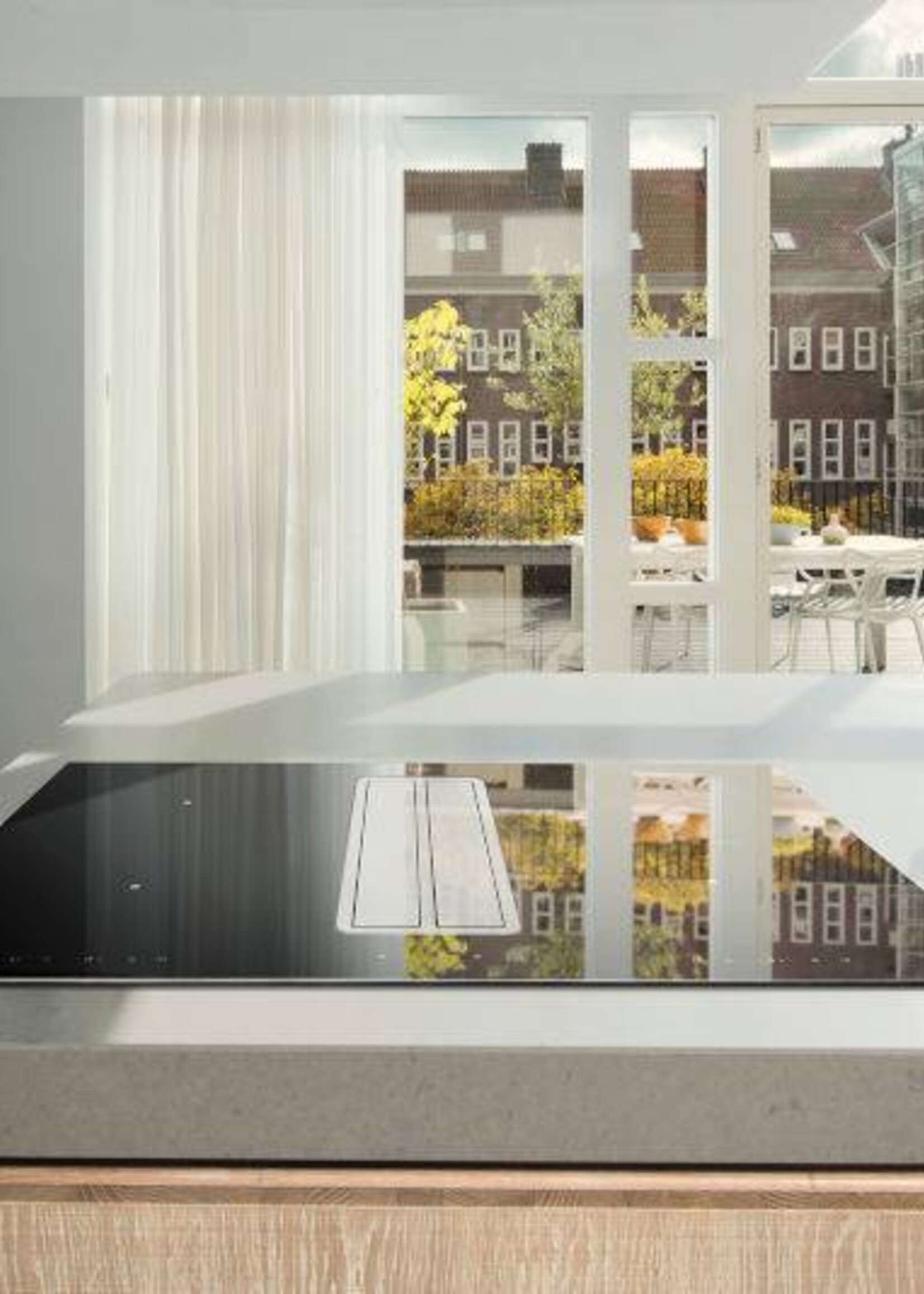 Pelgrim IKR2083RVS Inductie kookplaat met afzuiging - 86 cm