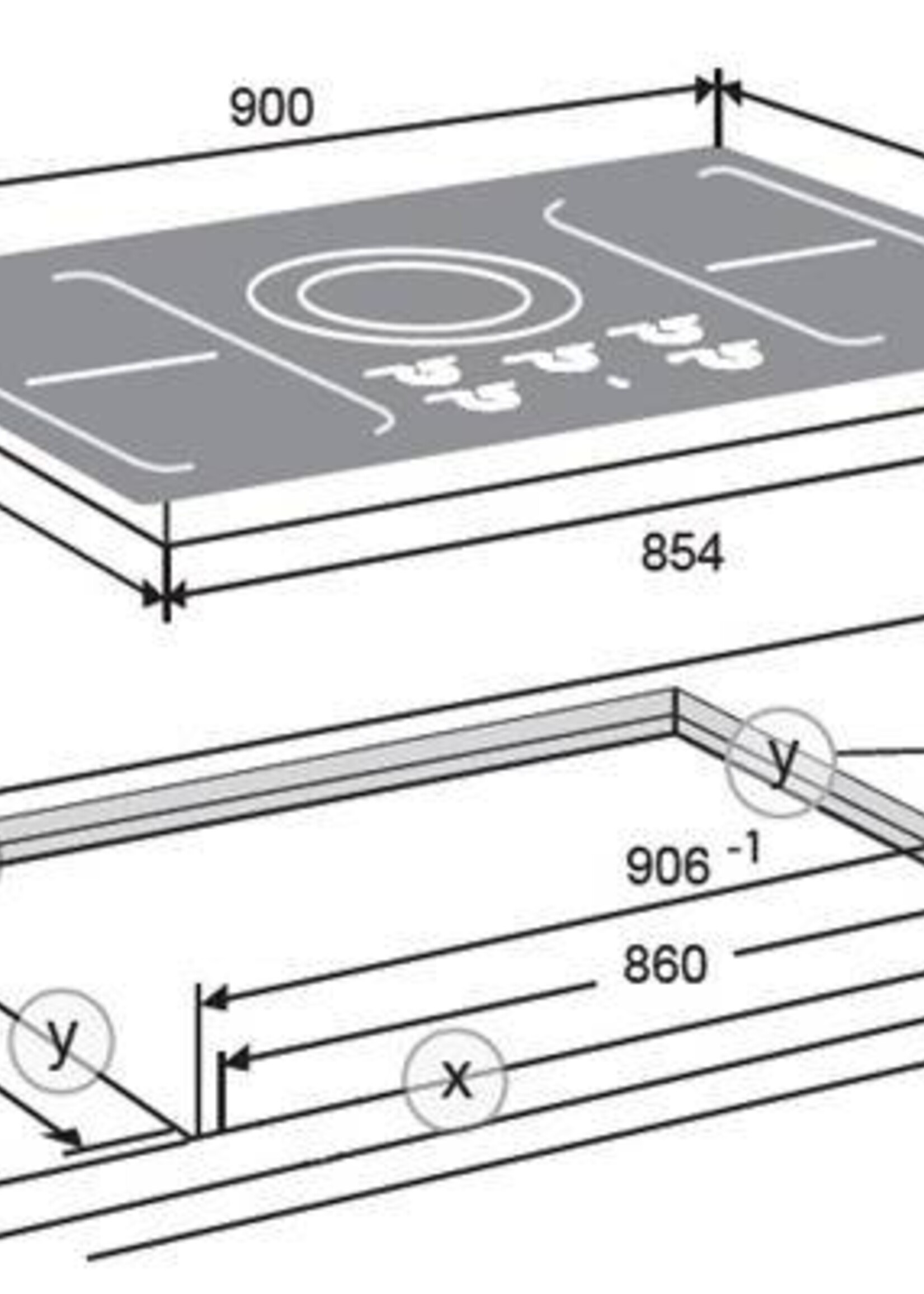 Atag HI9272SVI Inductie kookplaat - 90 cm