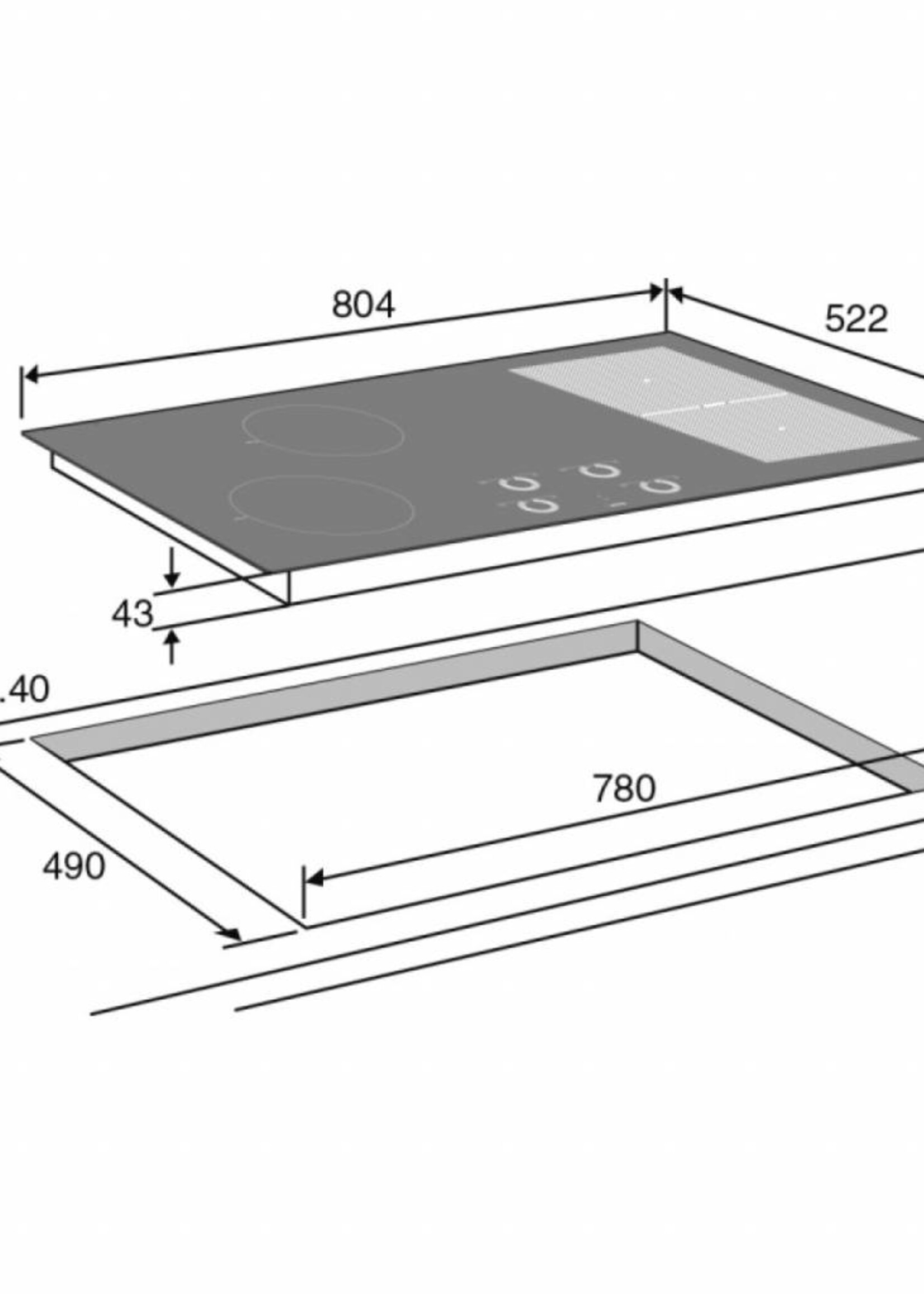 Atag HI8471SV Inductie kookplaat - 80 cm
