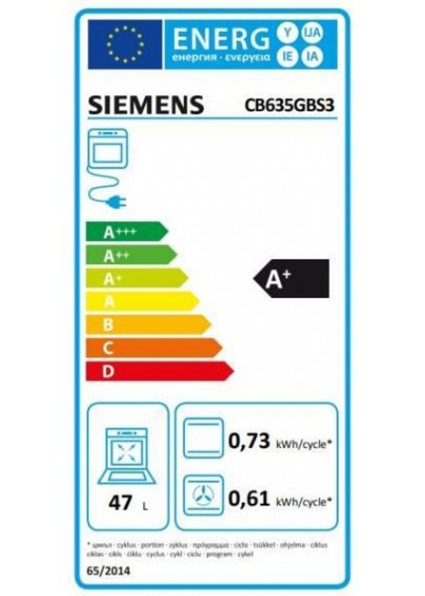Siemens CB635GBS3 compacte inbouwoven nis 45