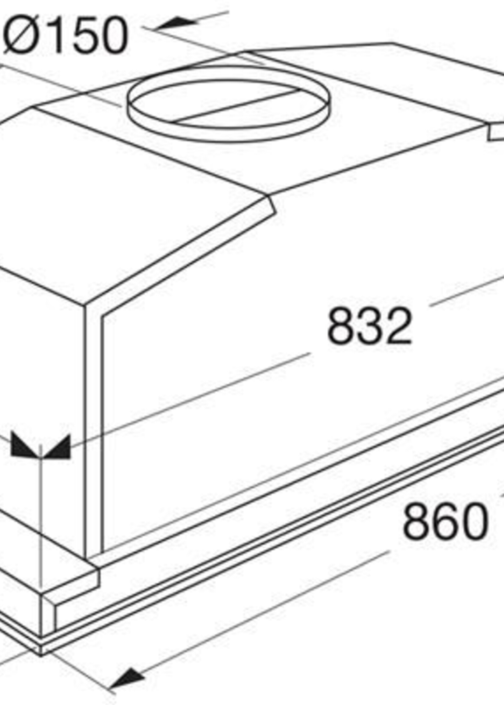 Pelgrim  ISW990RVS inbouwunit afzuigkap