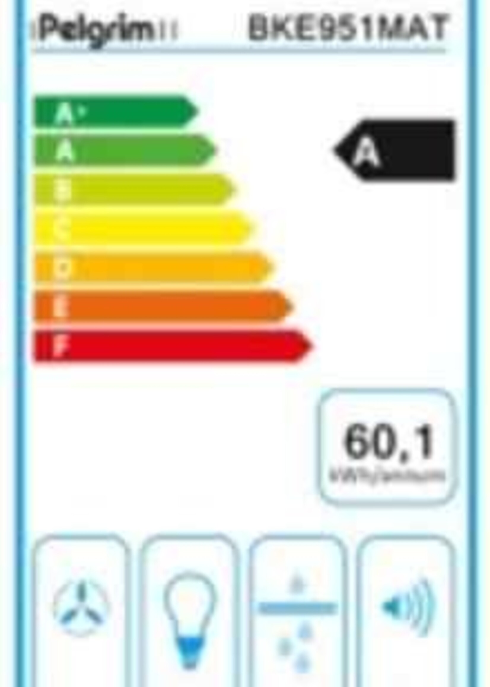 Pelgrim BKE951MAT eiland afzuigkap 90cm