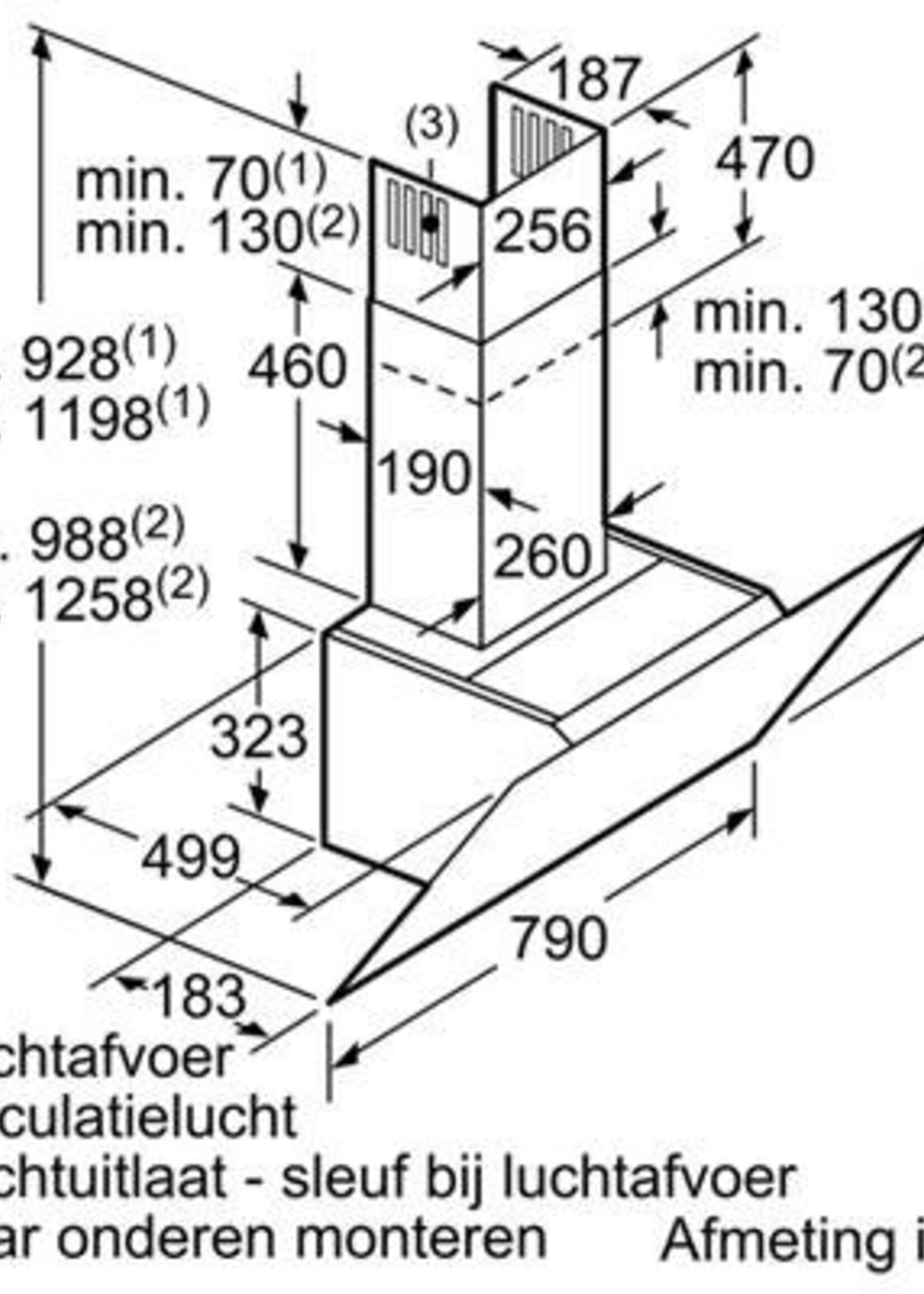 Siemens LC87KHM60 wandschouw 80cm (headroom)