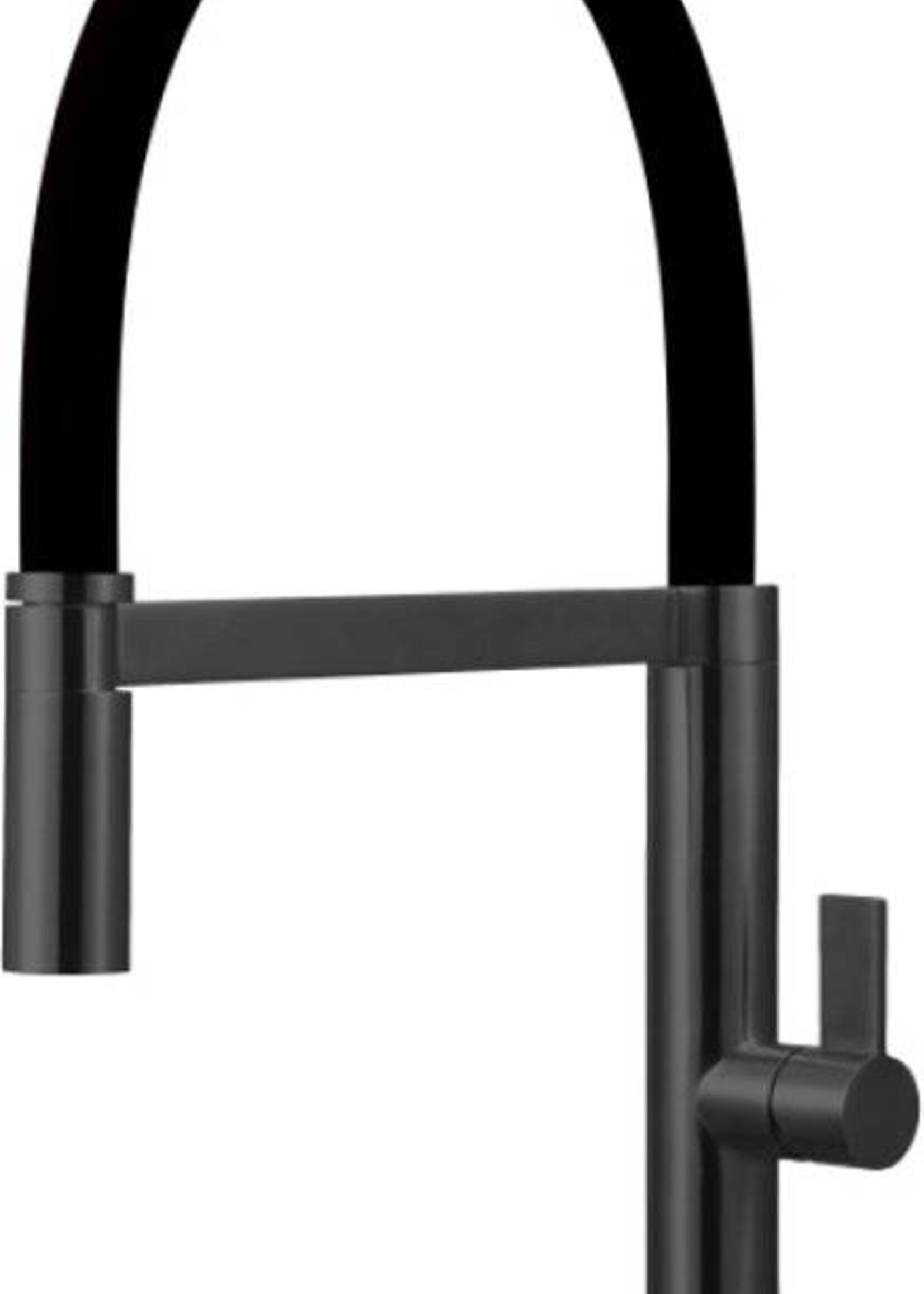 Caressi CA112BKM Black Line eenhendel keukenmengkraan met zwarte slang