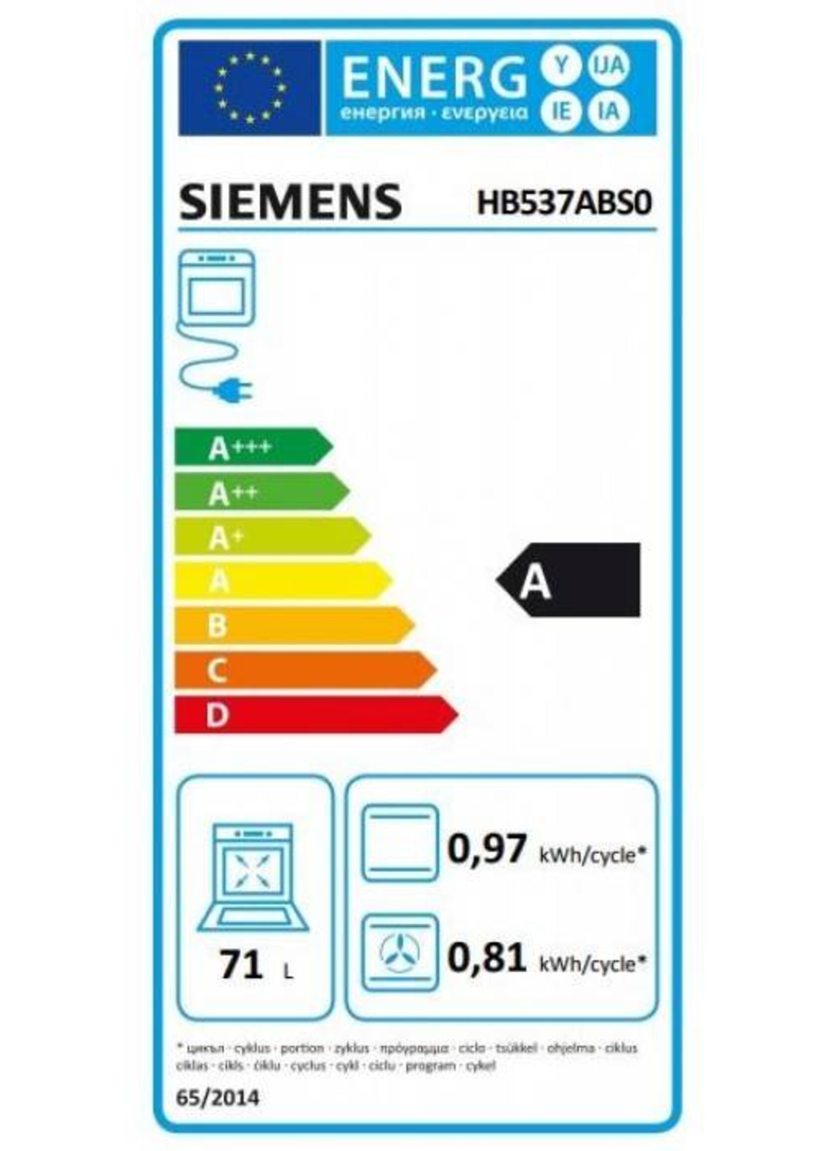 Siemens HB537ABS0 inbouw oven