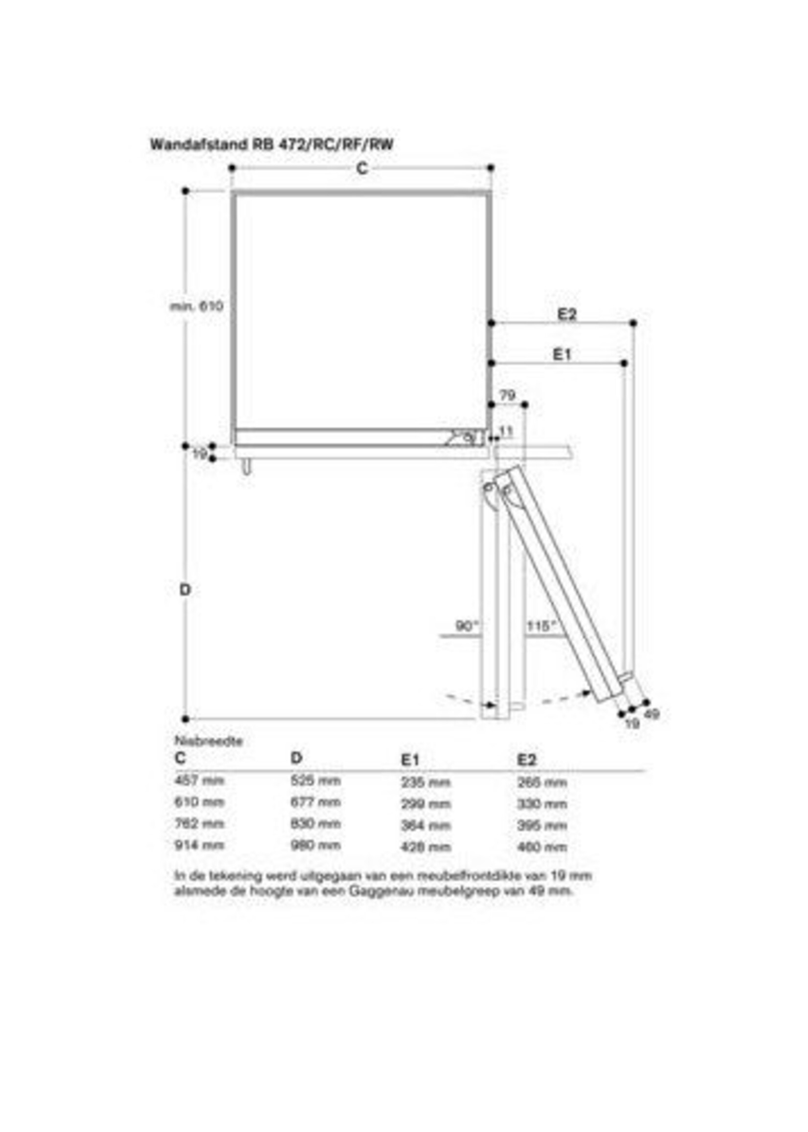 Gaggenau RB472304 400 serie  koel-vriescombinatie