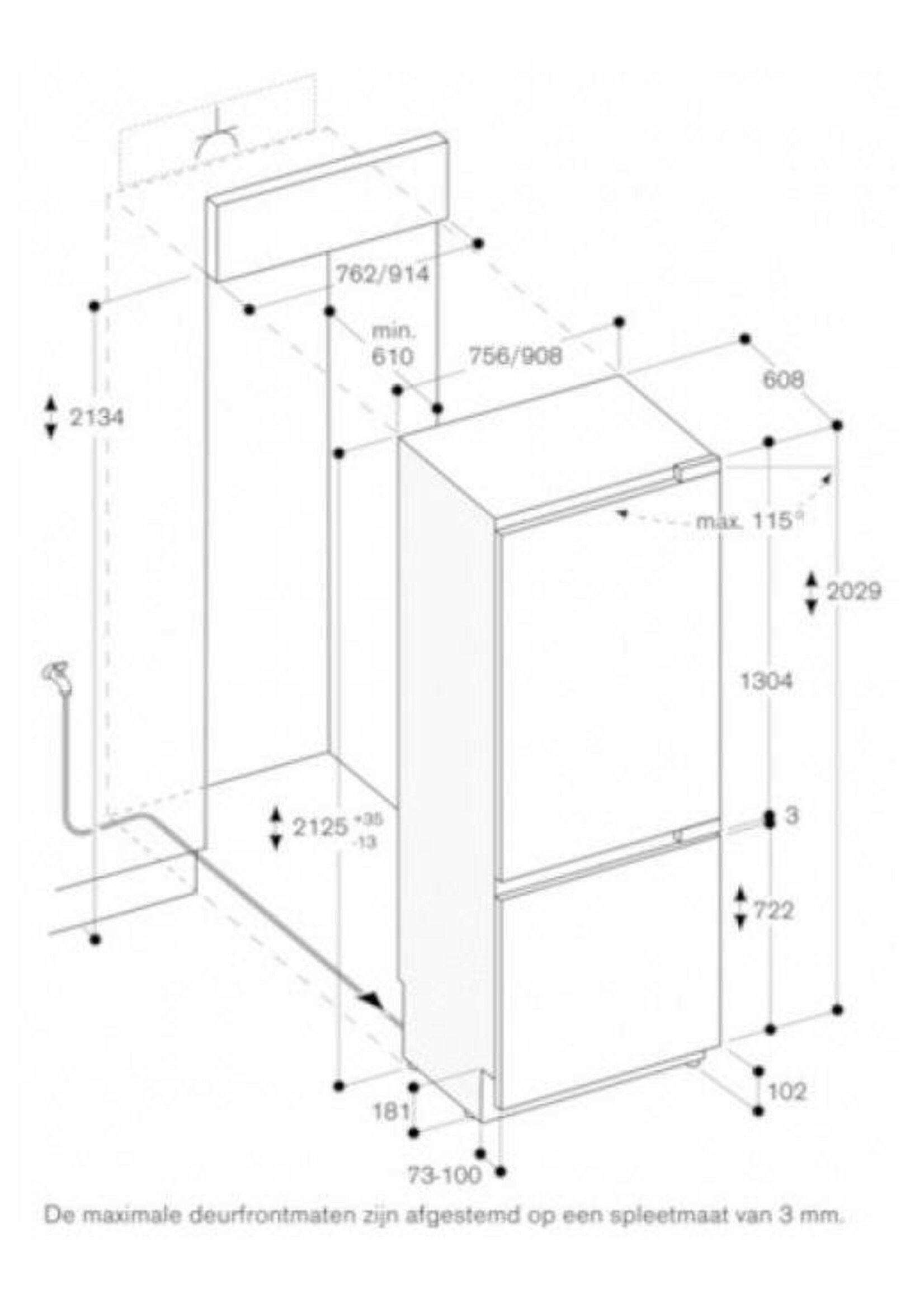 Gaggenau RB492304 400 serie koel-vriescombinatie