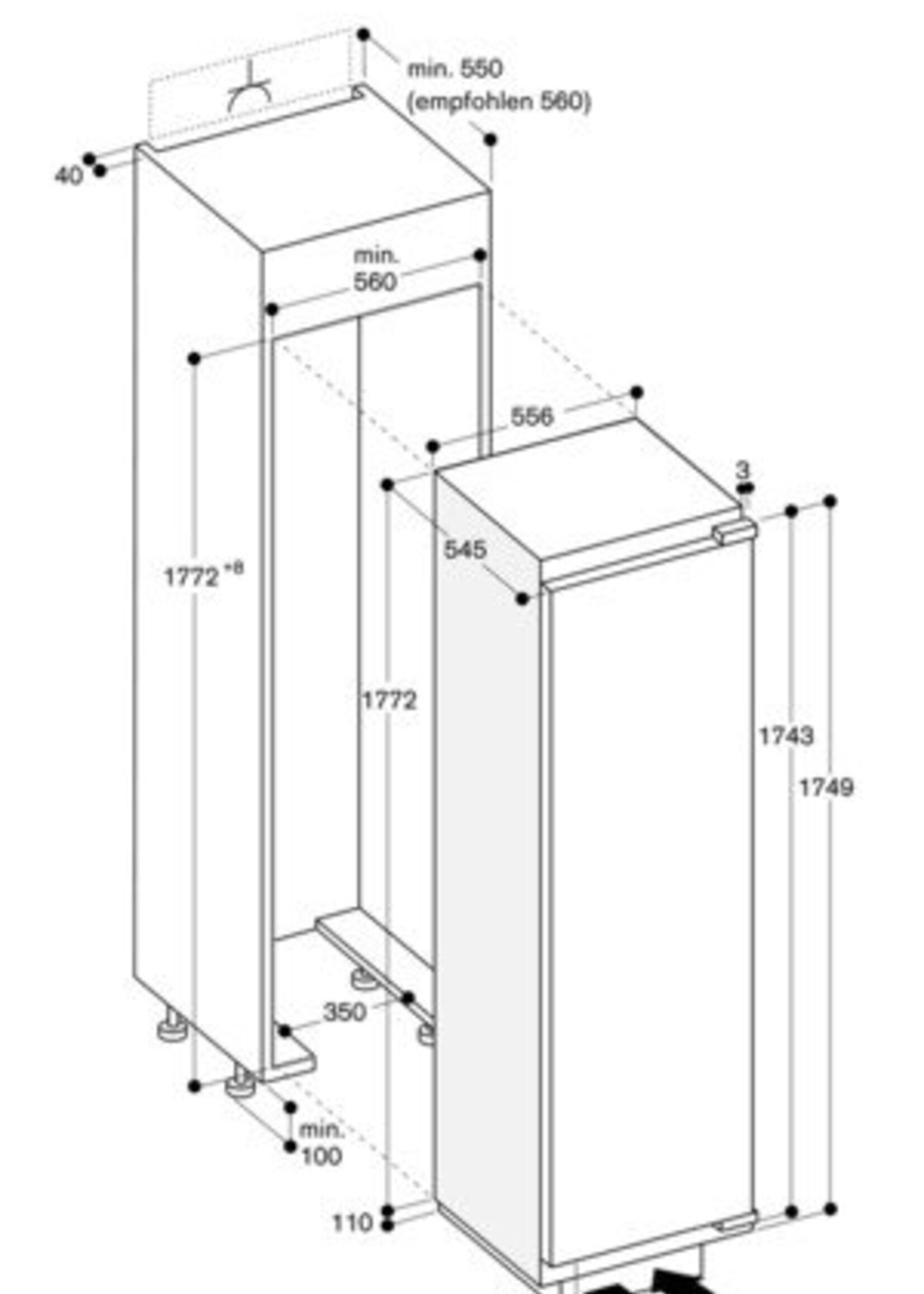 Gaggenau RT289203 200 serie inbouw koelkast