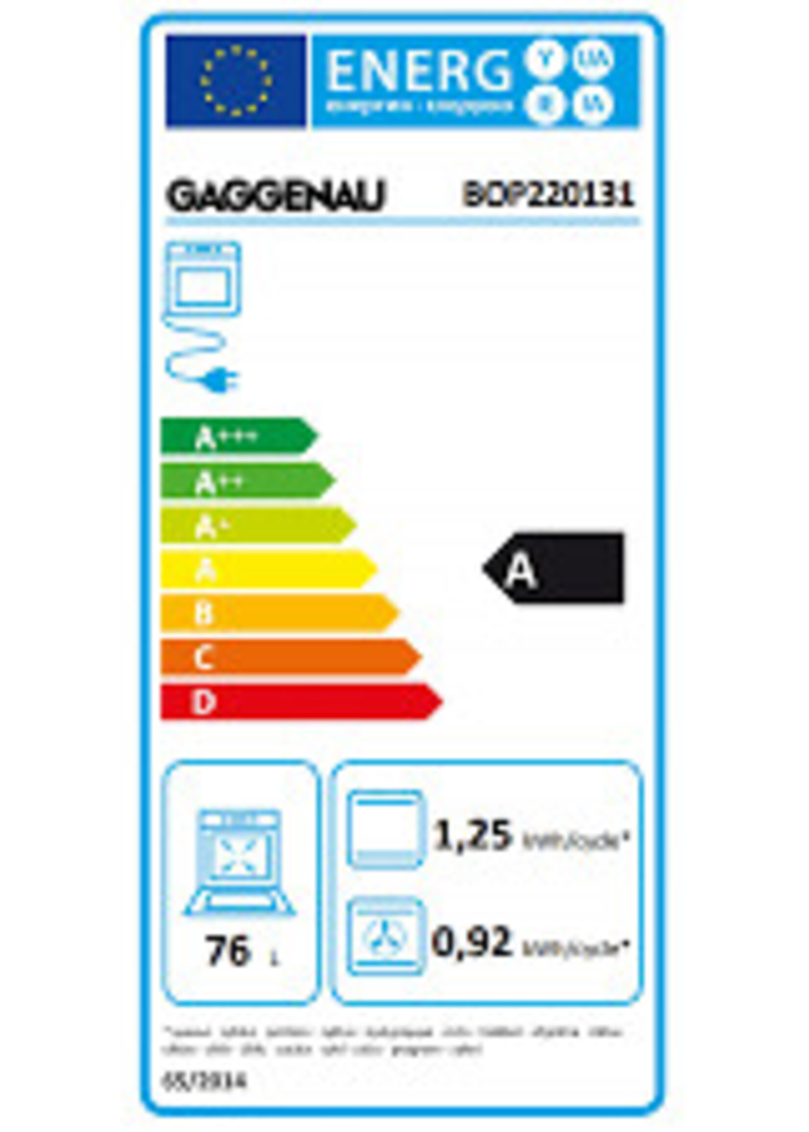 Gaggenau BO421112 400 serie solo oven