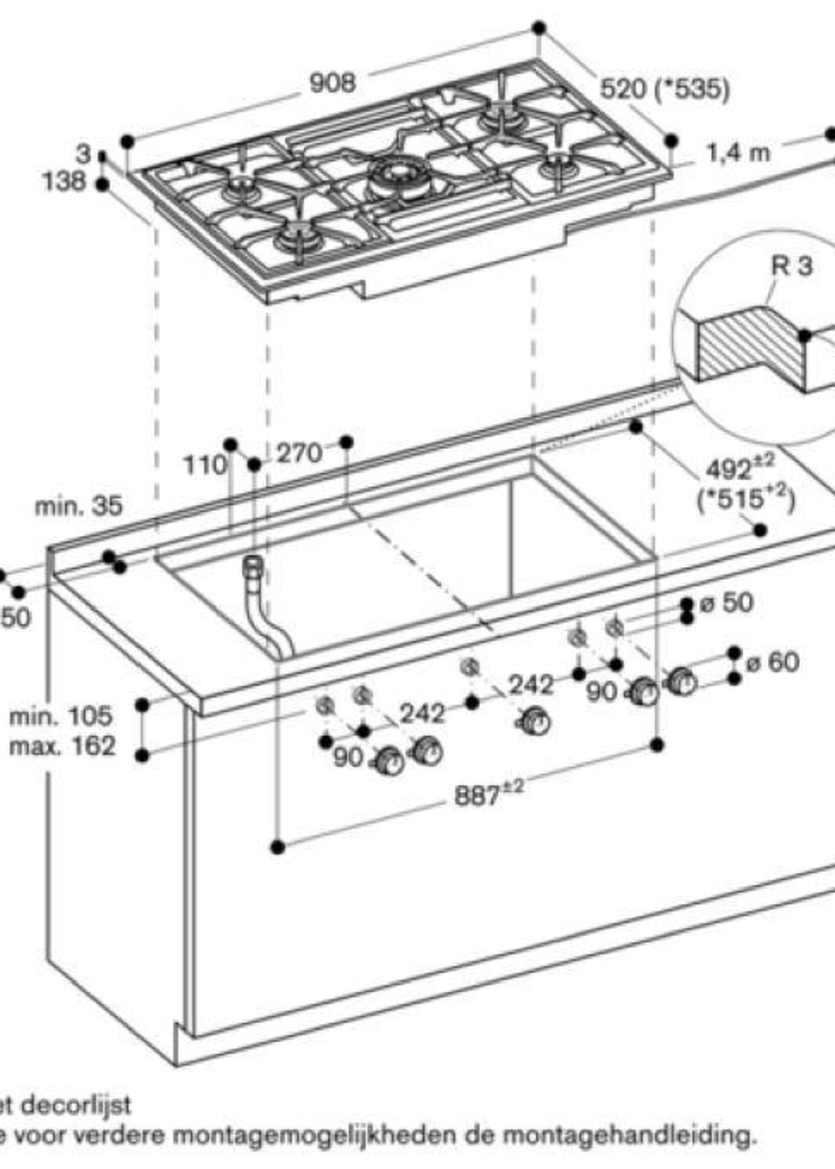 Gaggenau VG491111F gas kookplaat