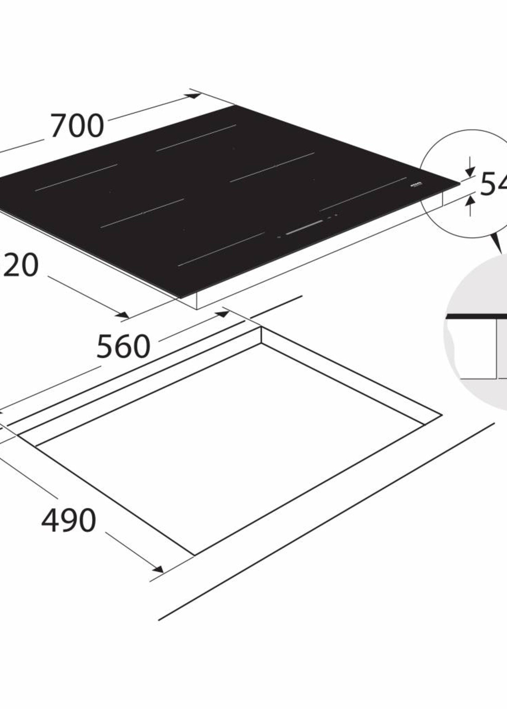 Atag HI7471EV Inductie kookplaat - 70 cm