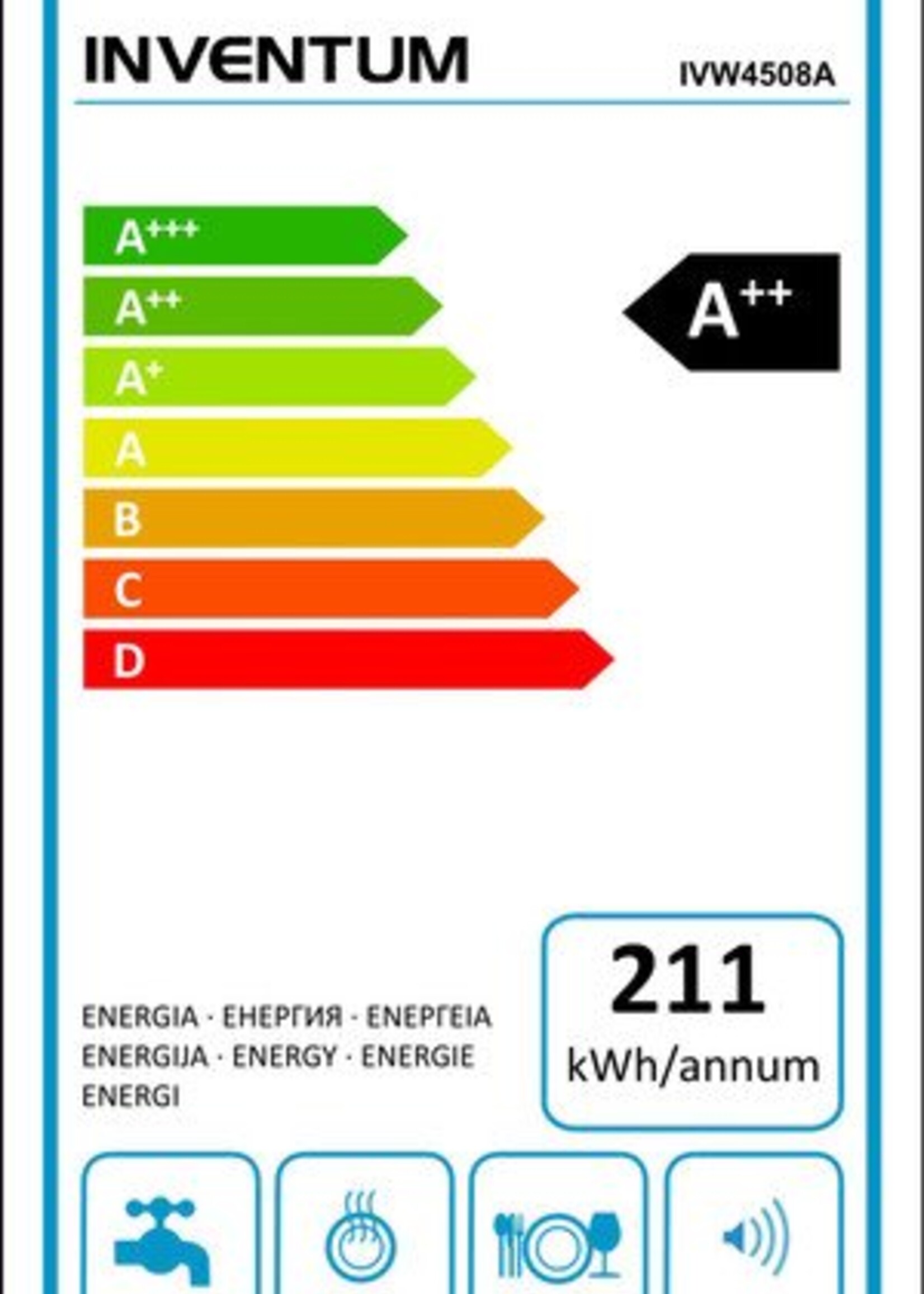 Inventum IVW4508A inbouw vaatwasser 45cm