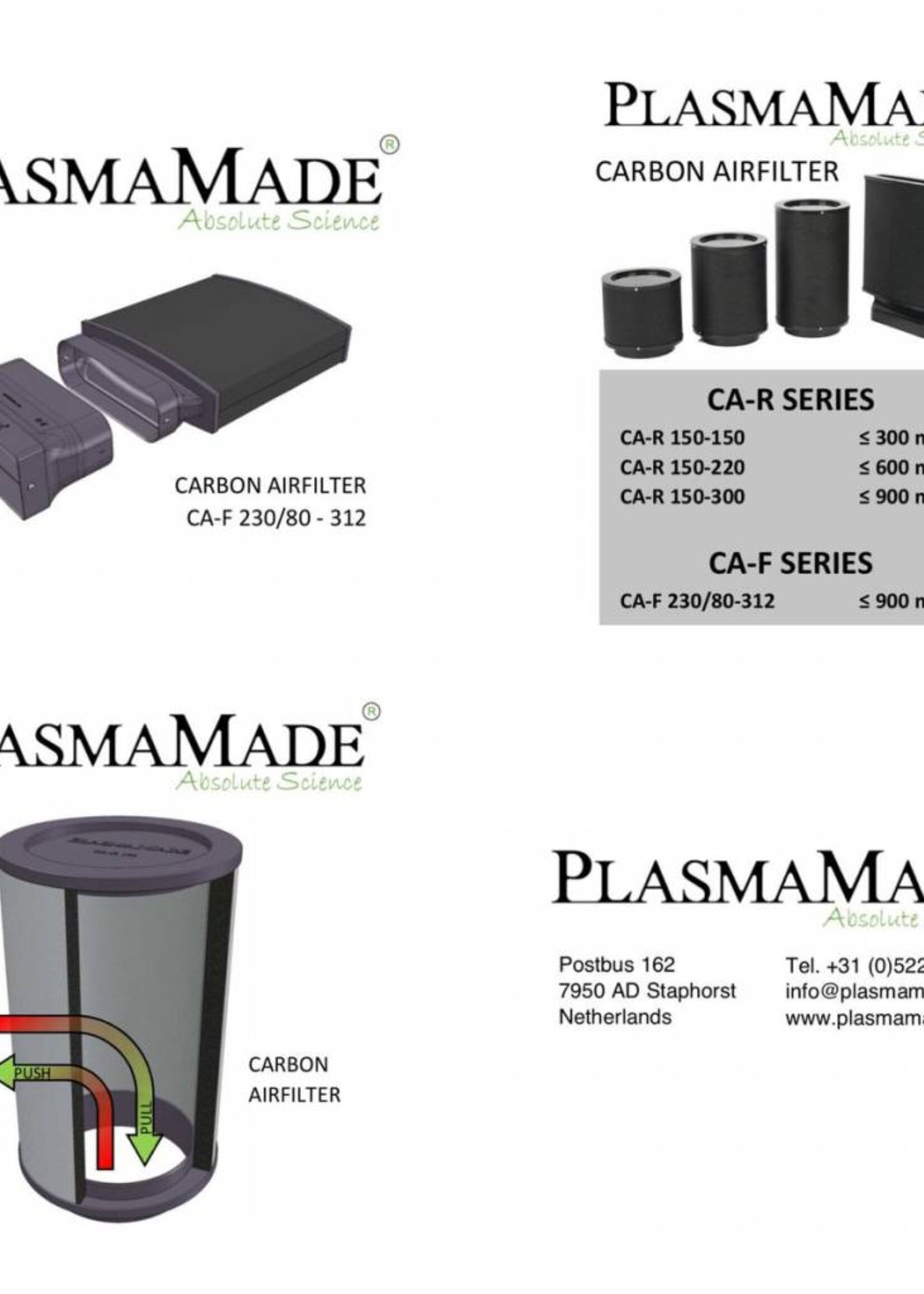Plasmamade CA-F230/80-312 carbon airfilter