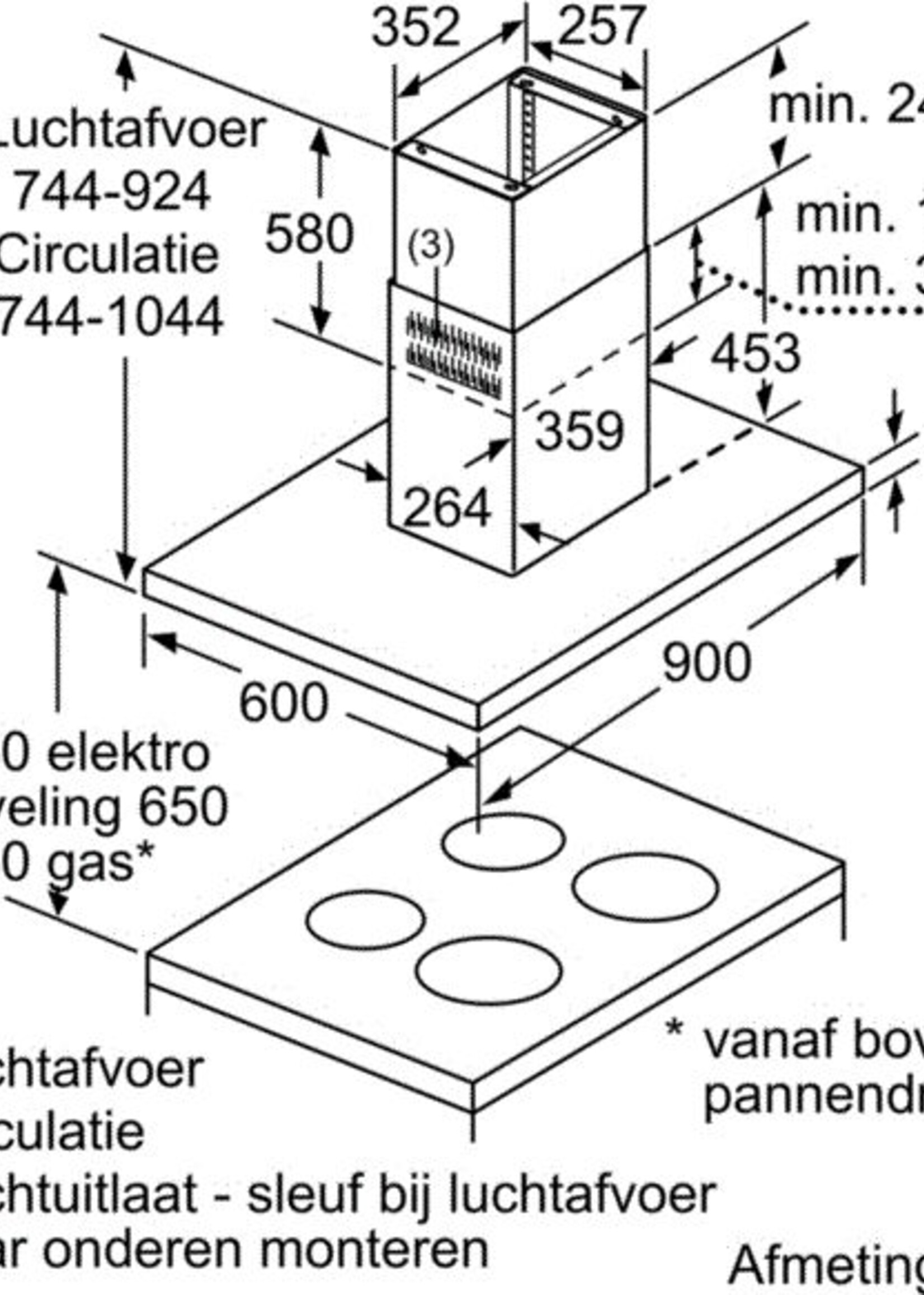 Siemens LF98BIR55 studioLine eilandschouw afzuigkap