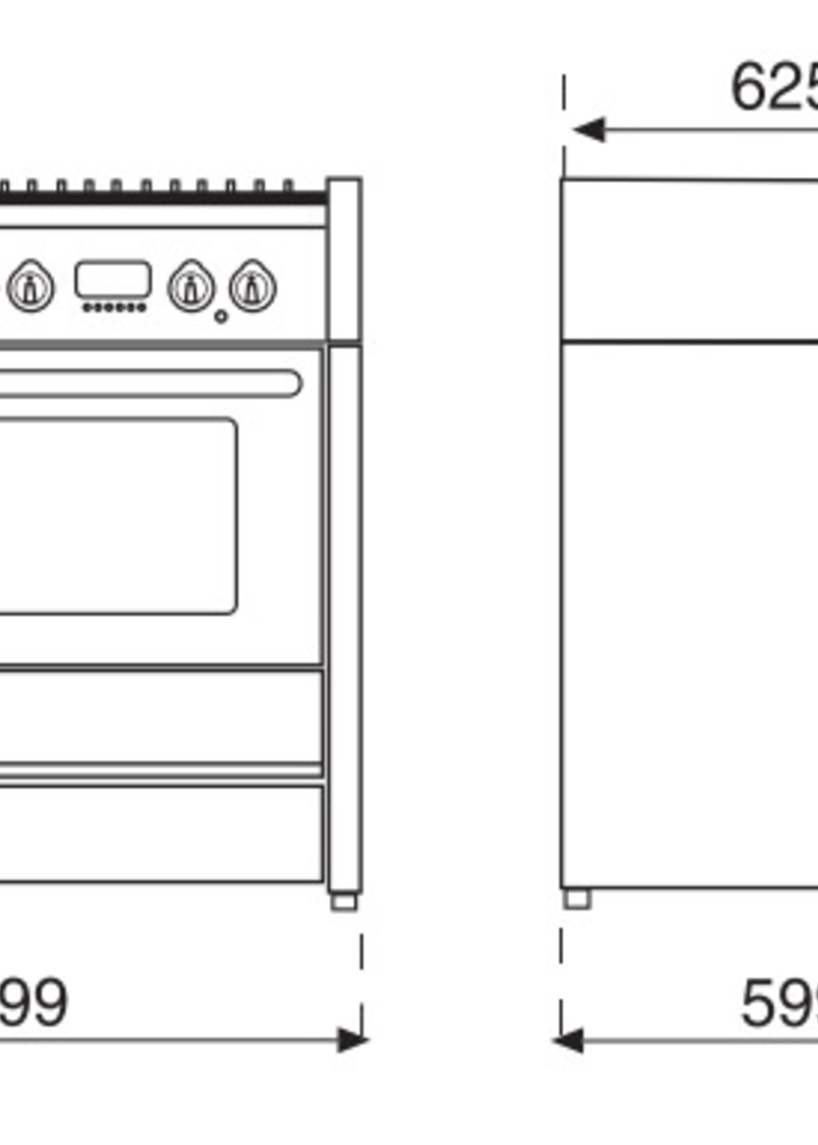 Steel G9F4MAN gas fornuis 90cm