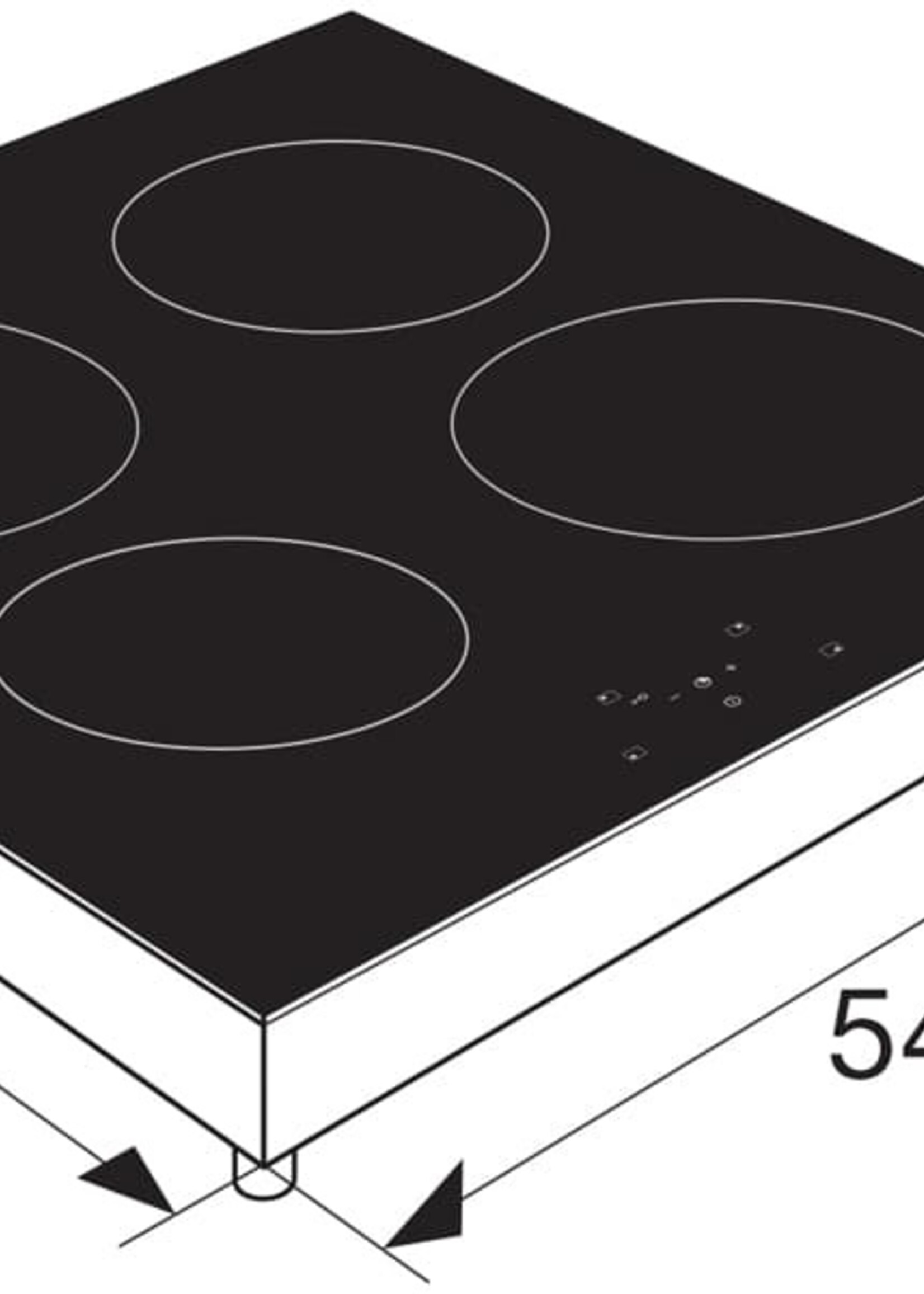 Pelgrim PKI154RVS vrijstaande inductie kookplaat - 54 cm