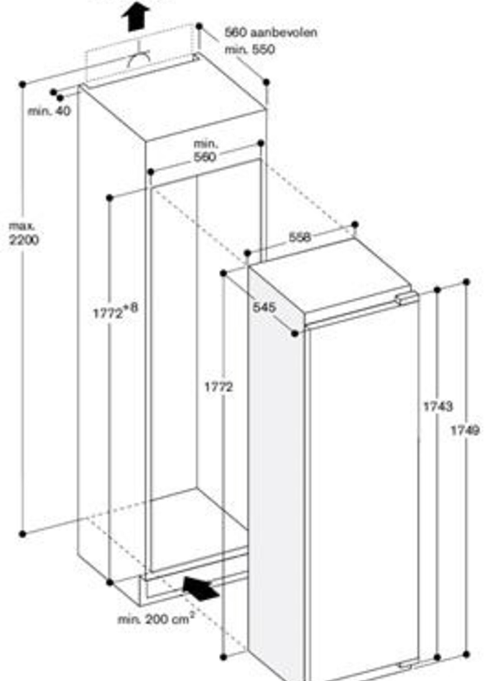 Gaggenau RC282203 inbouw koelkast 178cm