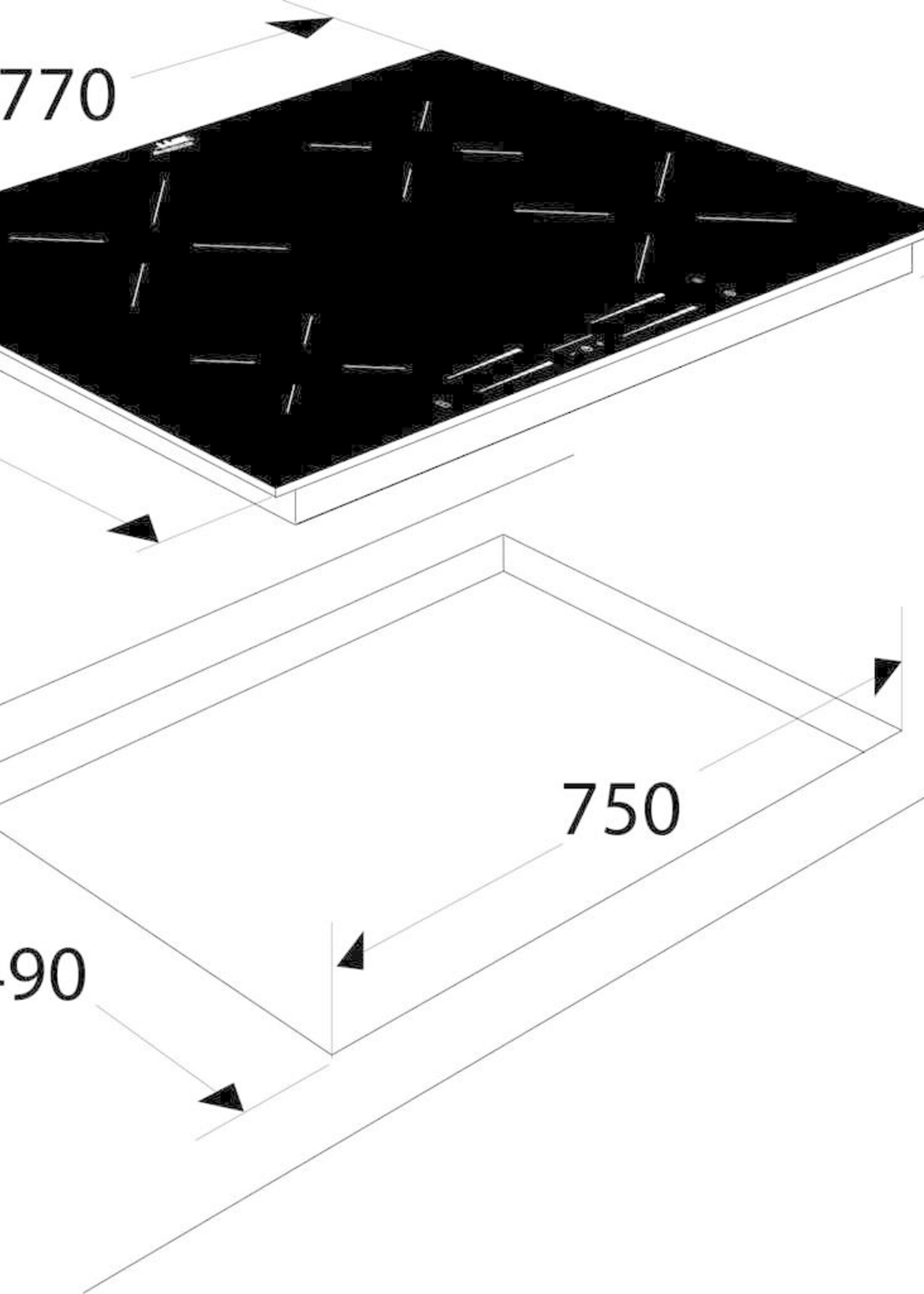 Etna KI577ZT Inductie kookplaat - 77 cm