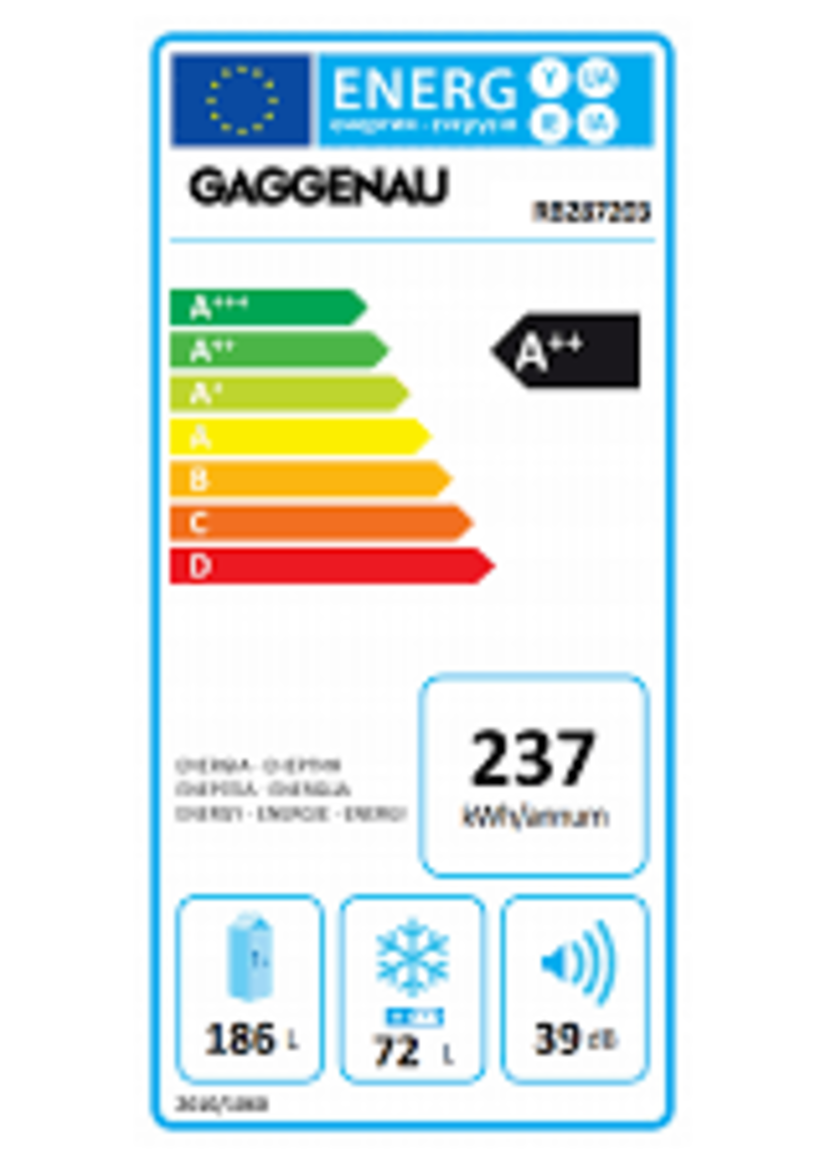 Gaggenau RB287203 Koel/Vries Combinatie