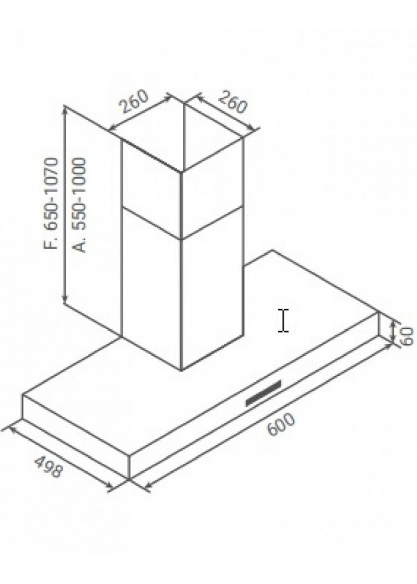Boretti BSB601IX wandschouw 60cm