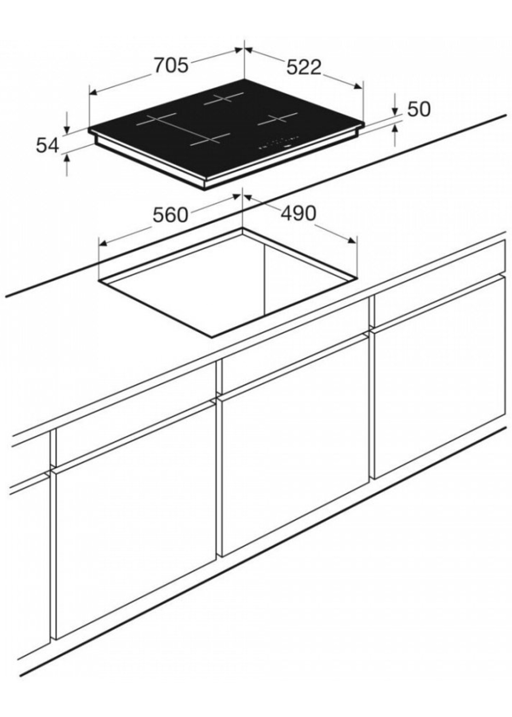 Pelgrim IK4073M Inductie kookplaat - 70 cm
