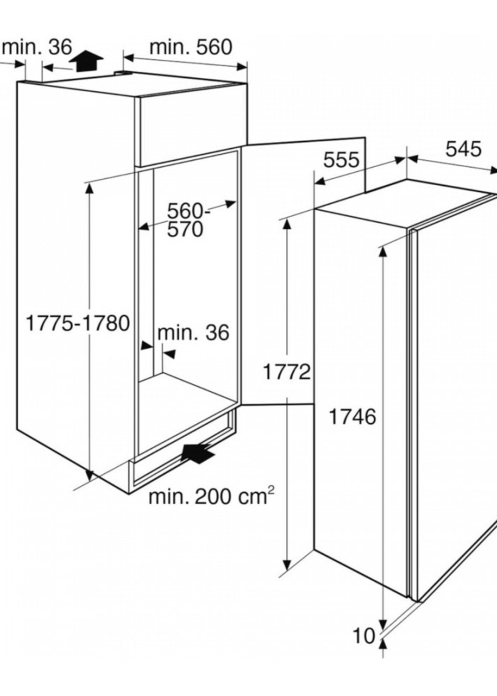 Atag KD25178A inbouw koelkast