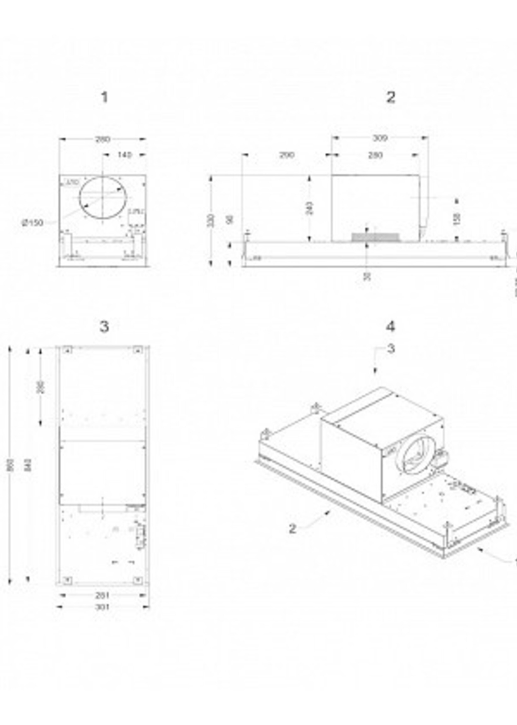 Novy 826 inbouw-unit afzuigkap