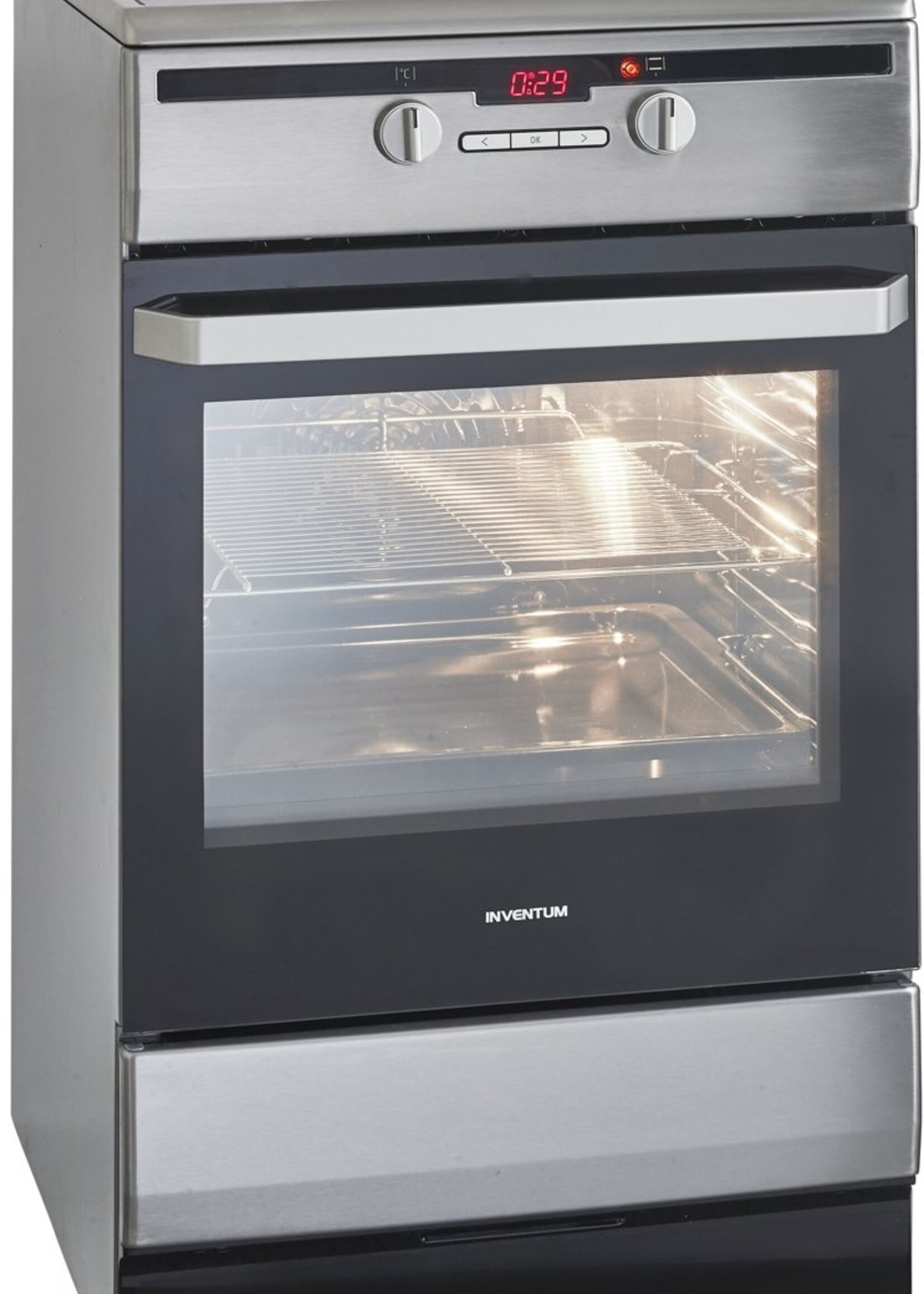 Inventum VFI5042RVS vrijstaand inductie fornuis