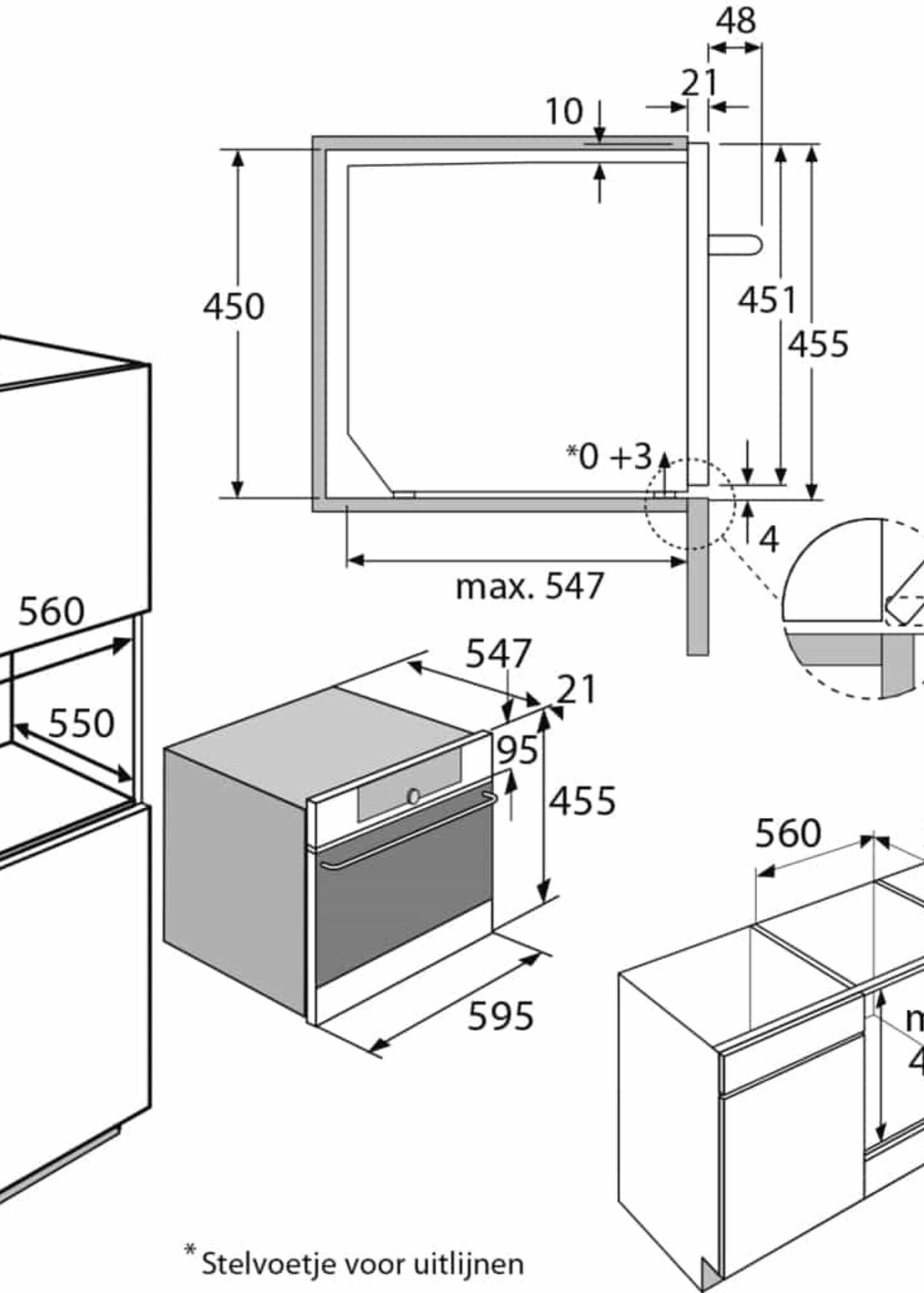 Pelgrim COS824RVS combi-stoomoven met magnetronfunctie