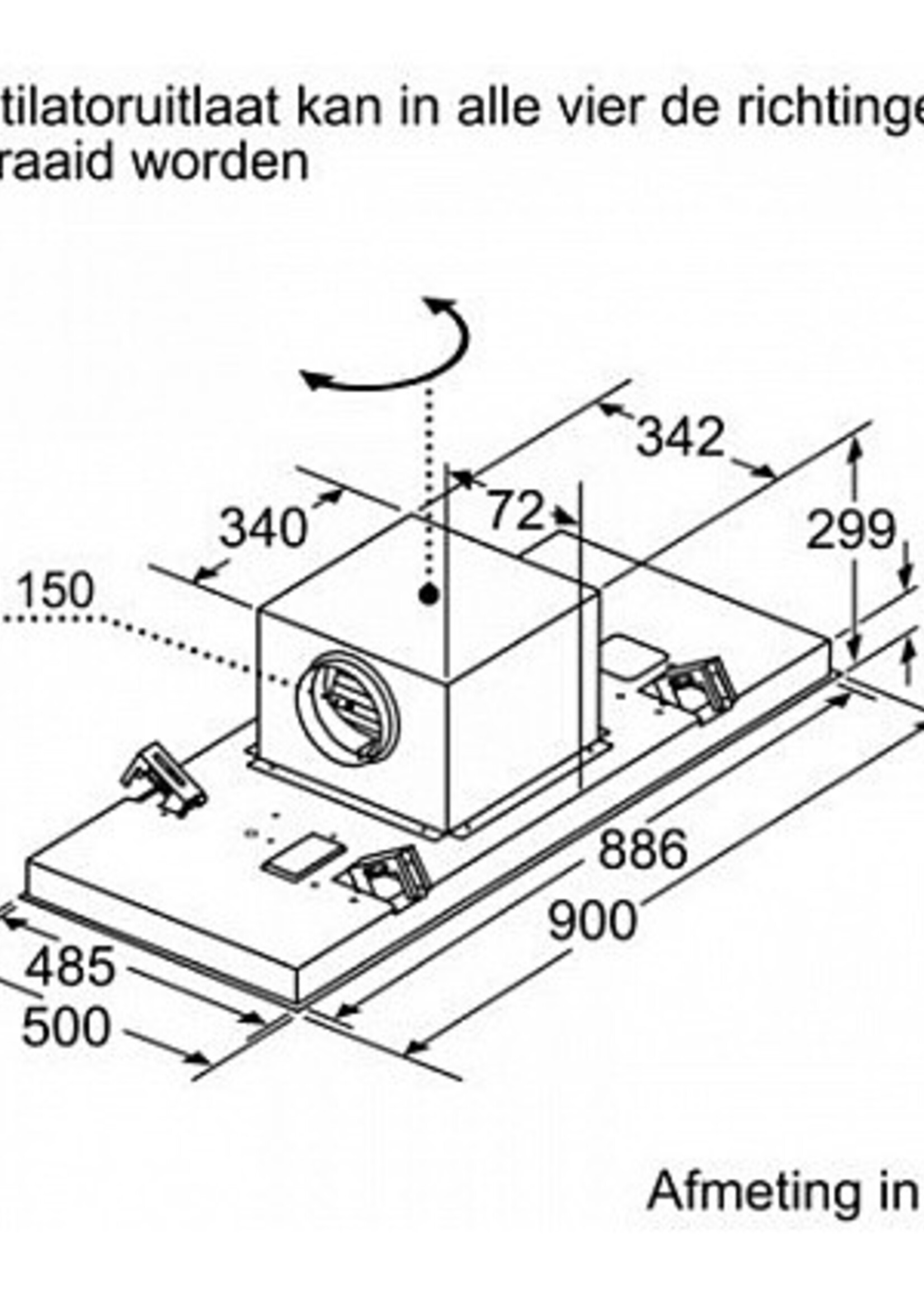 Bosch DRC97AQ50 plafondunit afzuigkap